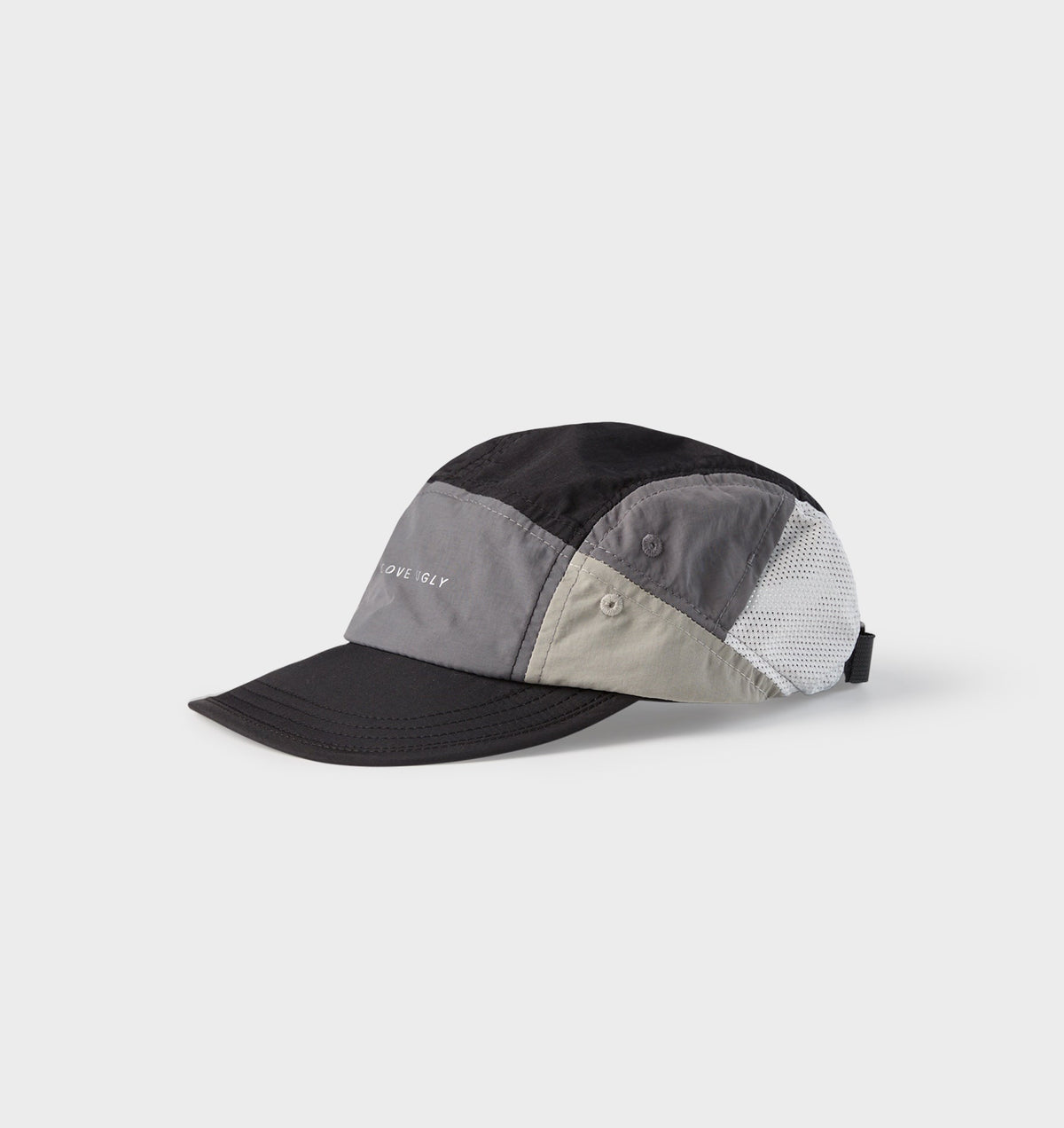 Active 5 Panel Cap - Grey/Black/White