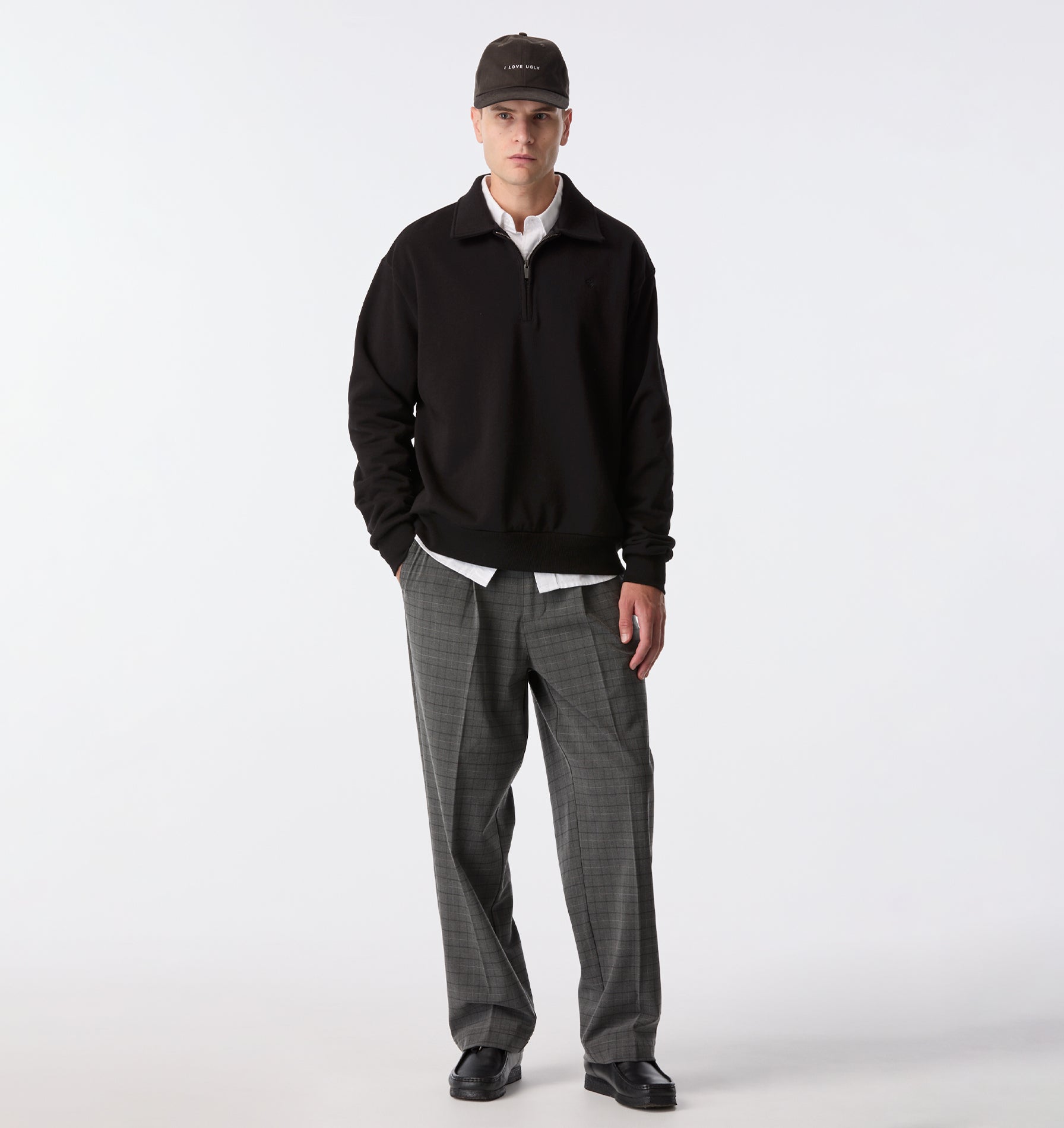 1/2 Zip Pullover - Black