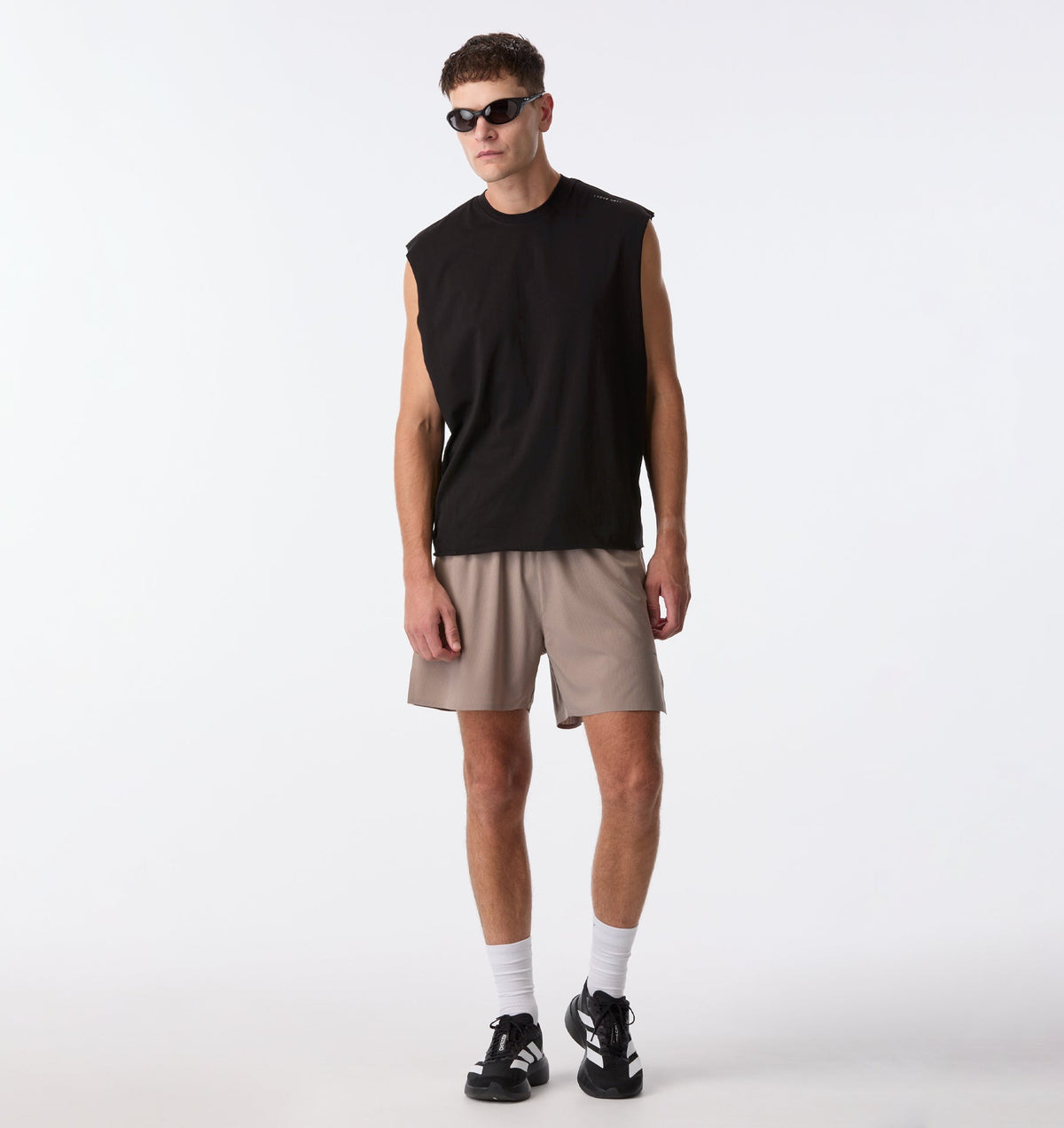 Cotton Active Crop Tank - Black