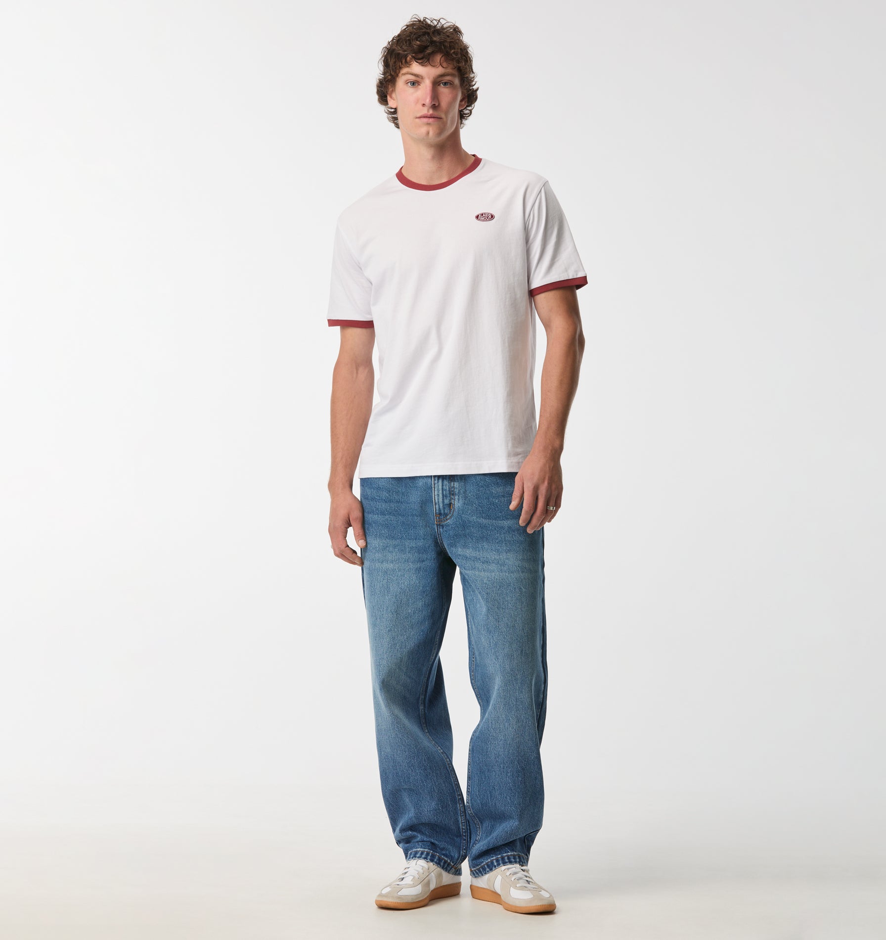 Patch Ringer Tee - White/Red