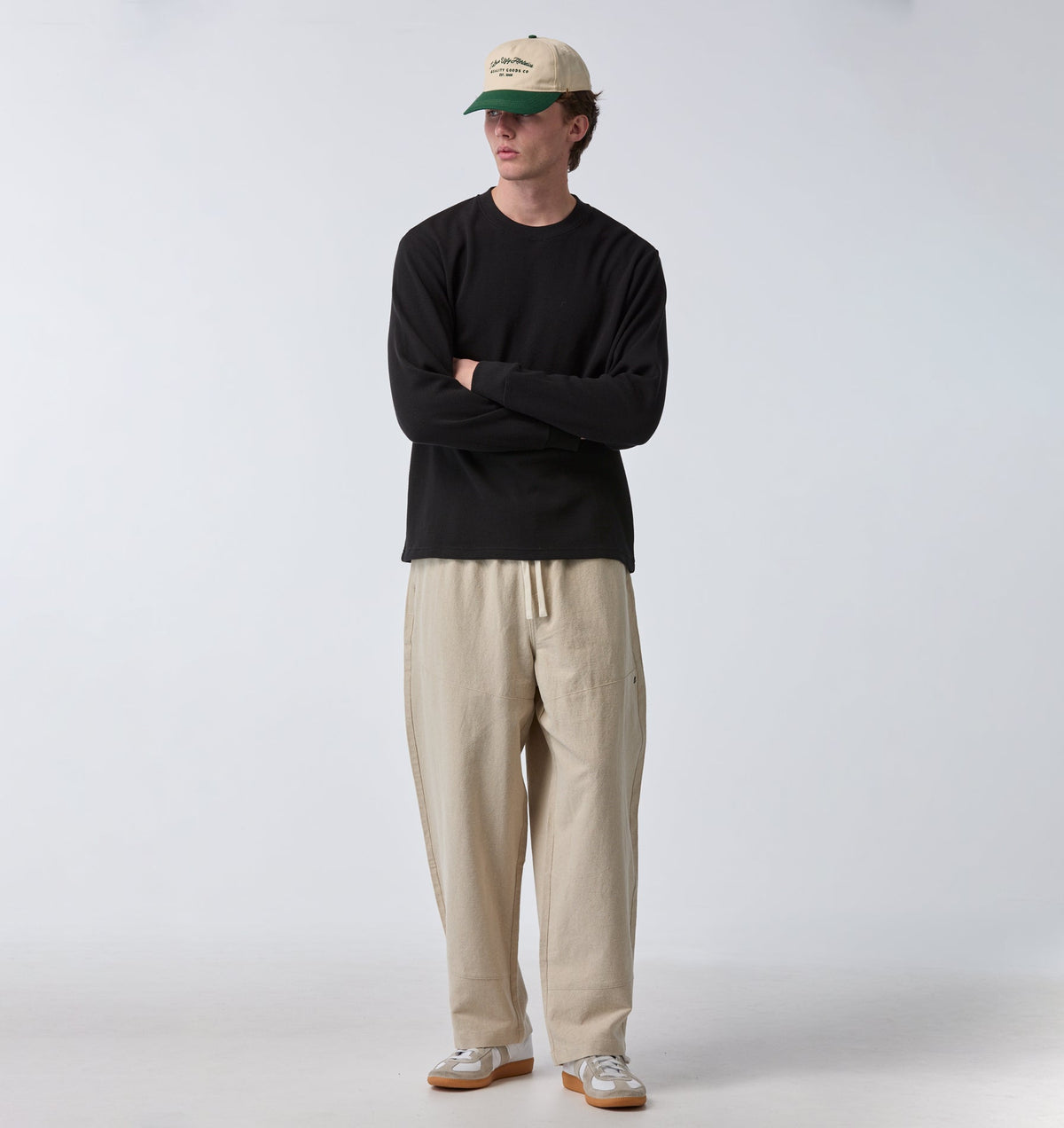 Linen Stirling Relaxed Pant - Bone