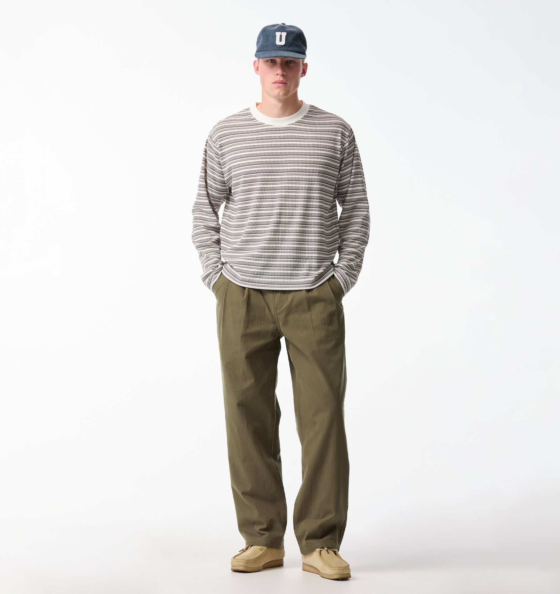Twin Pleat Pant - Mushroom