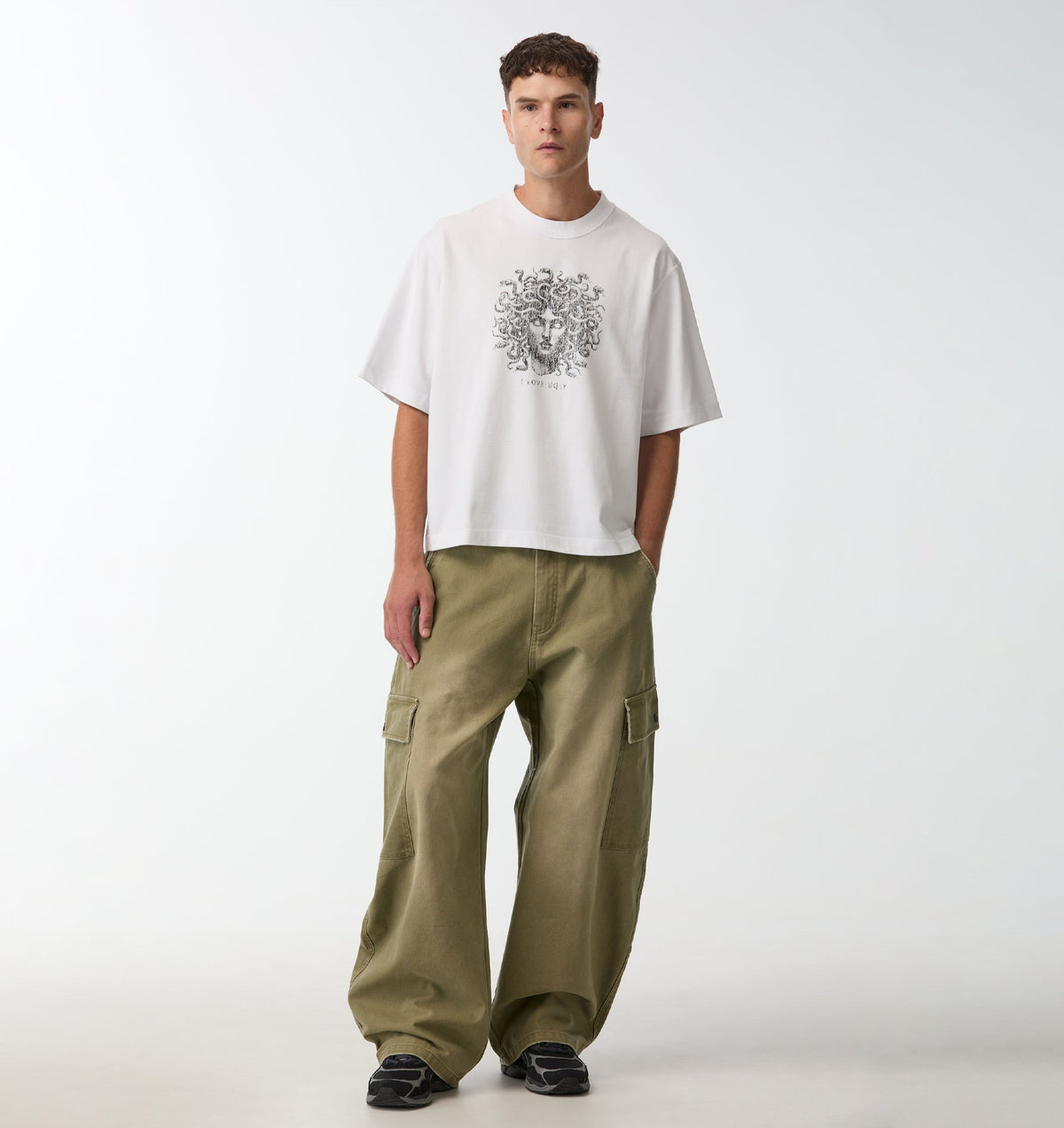 Medusa Crop Box Tee - White