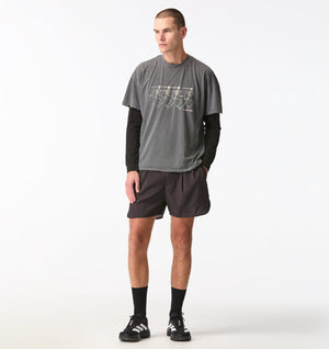 Active Pleat Front Short - Black Pinstripe