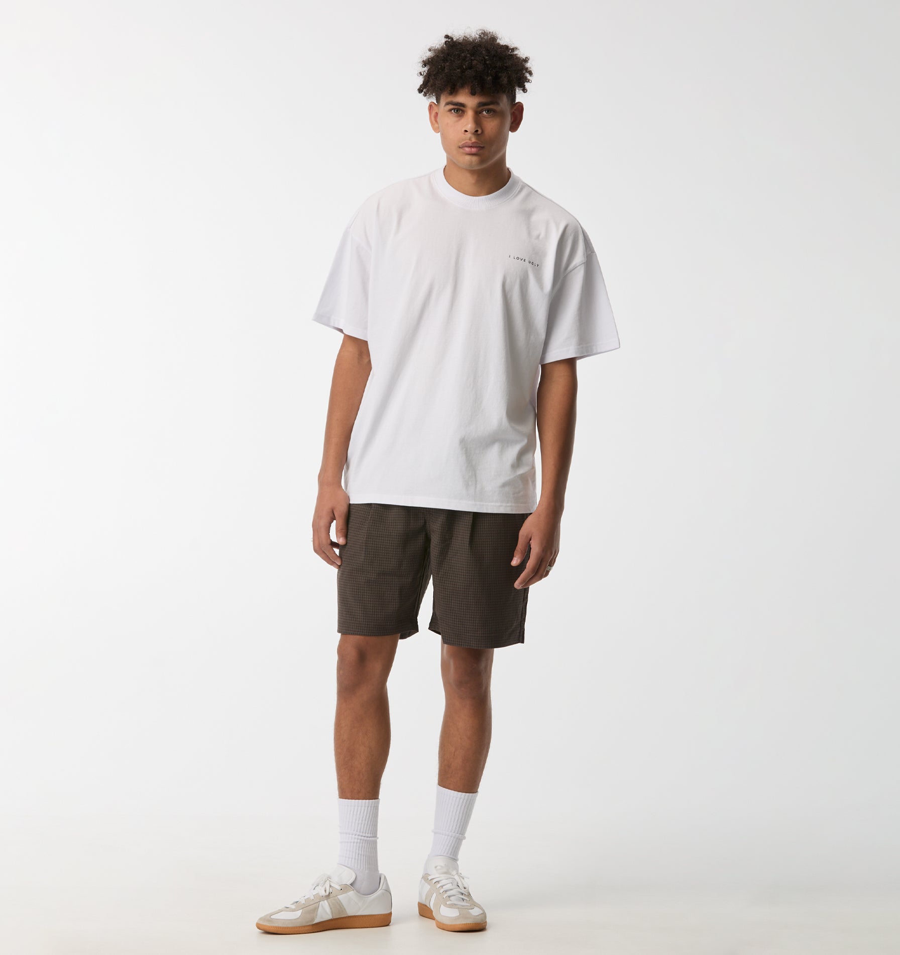 Michael Pleat Short - Brown Check