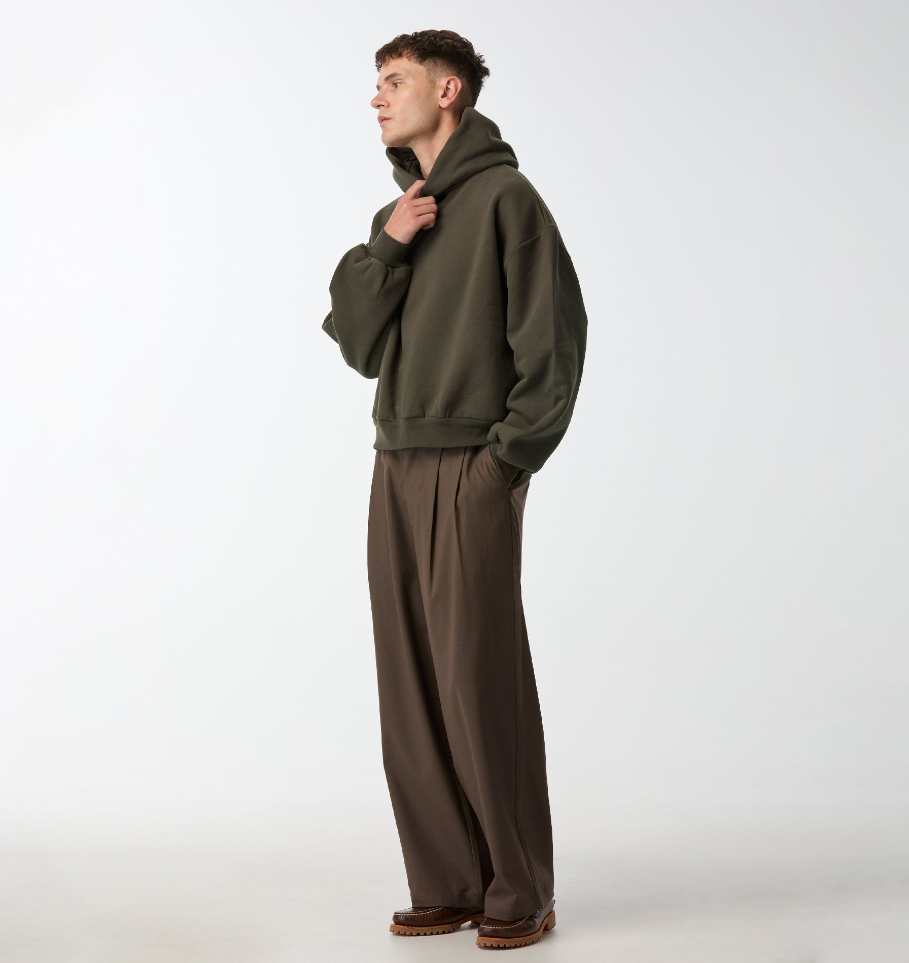Heavy Crop Box Hood - Burnt Olive