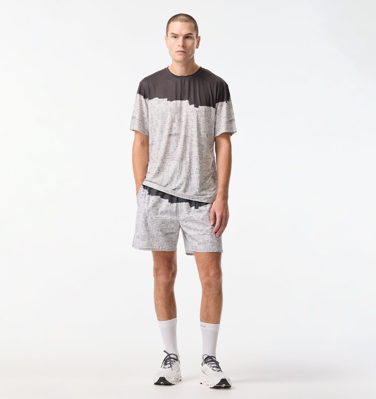 Basquiat Pegasus Active Classic Tee - Off White / Charcoal