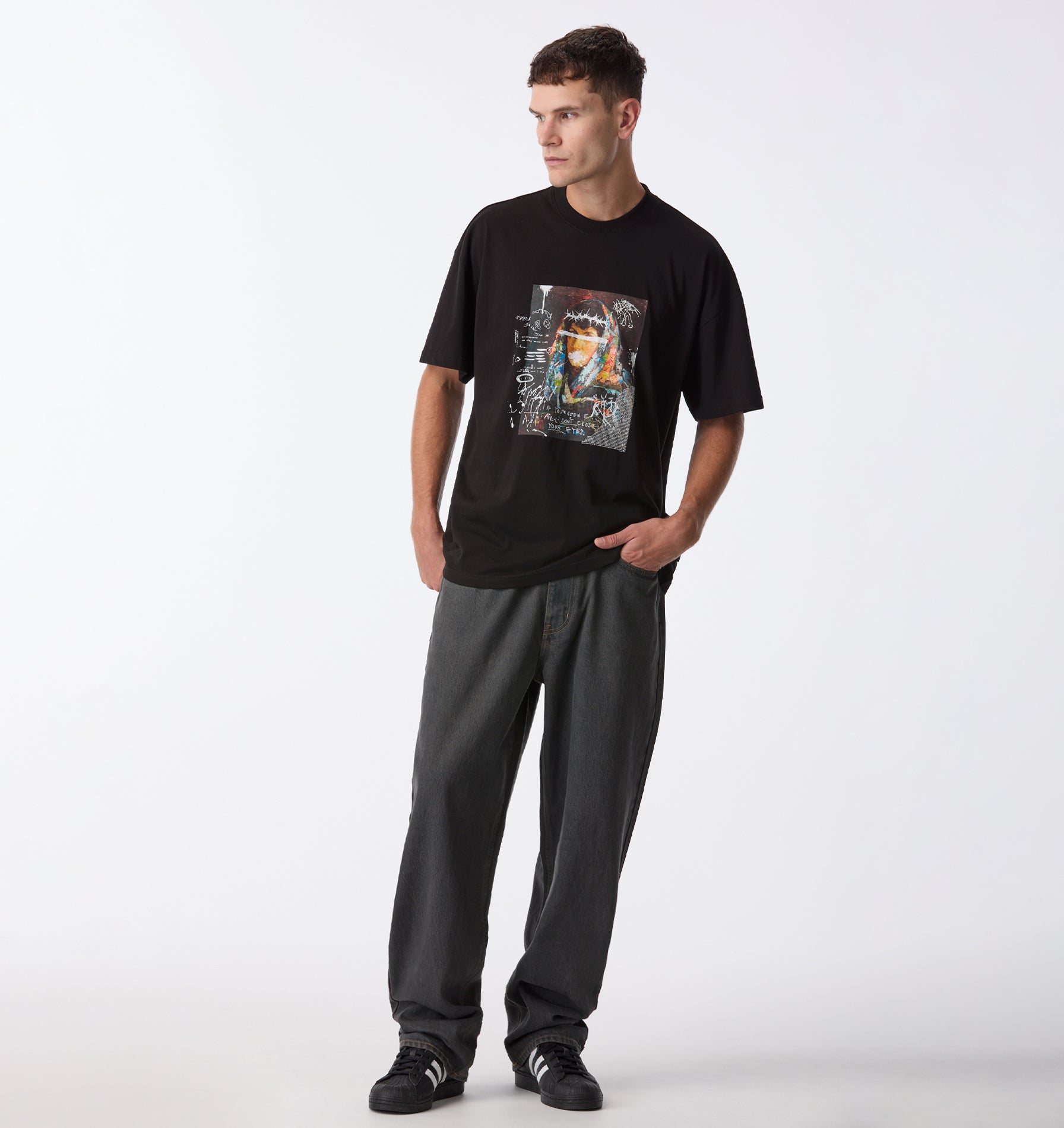 Edgar Wide Denim - Charcoal