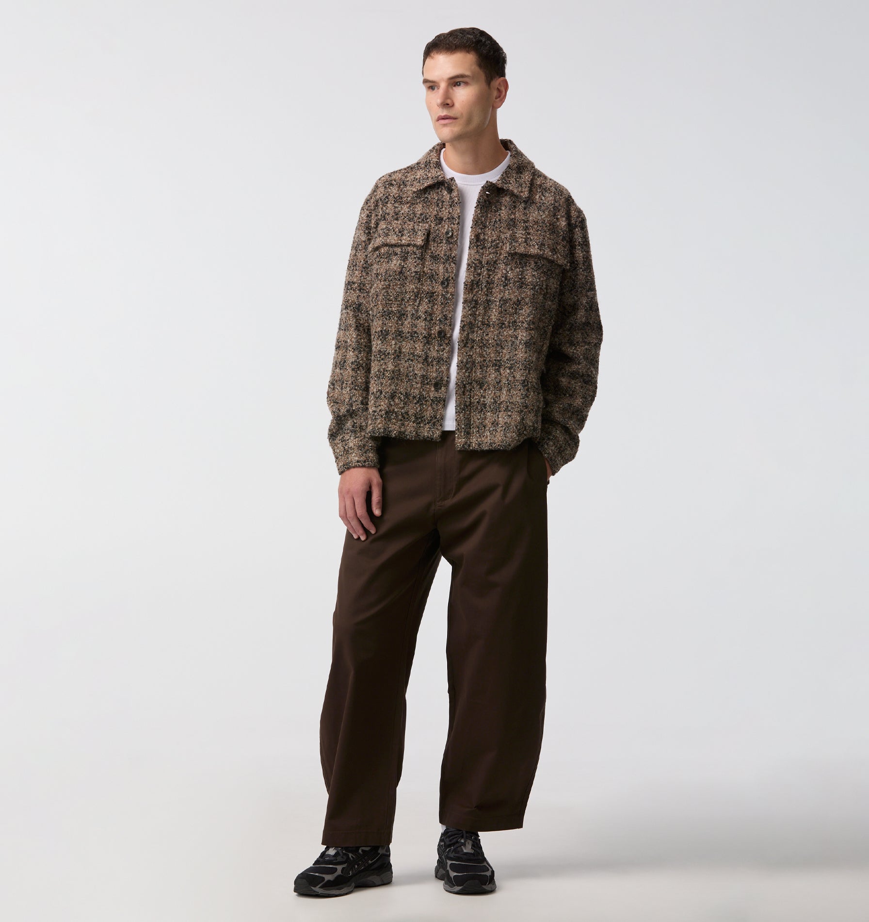 Boucle Overshirt - Brown/Black Check