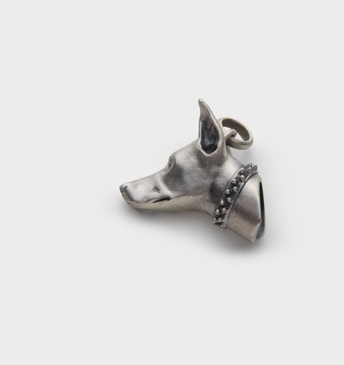 Doberman Pendent - White Brass