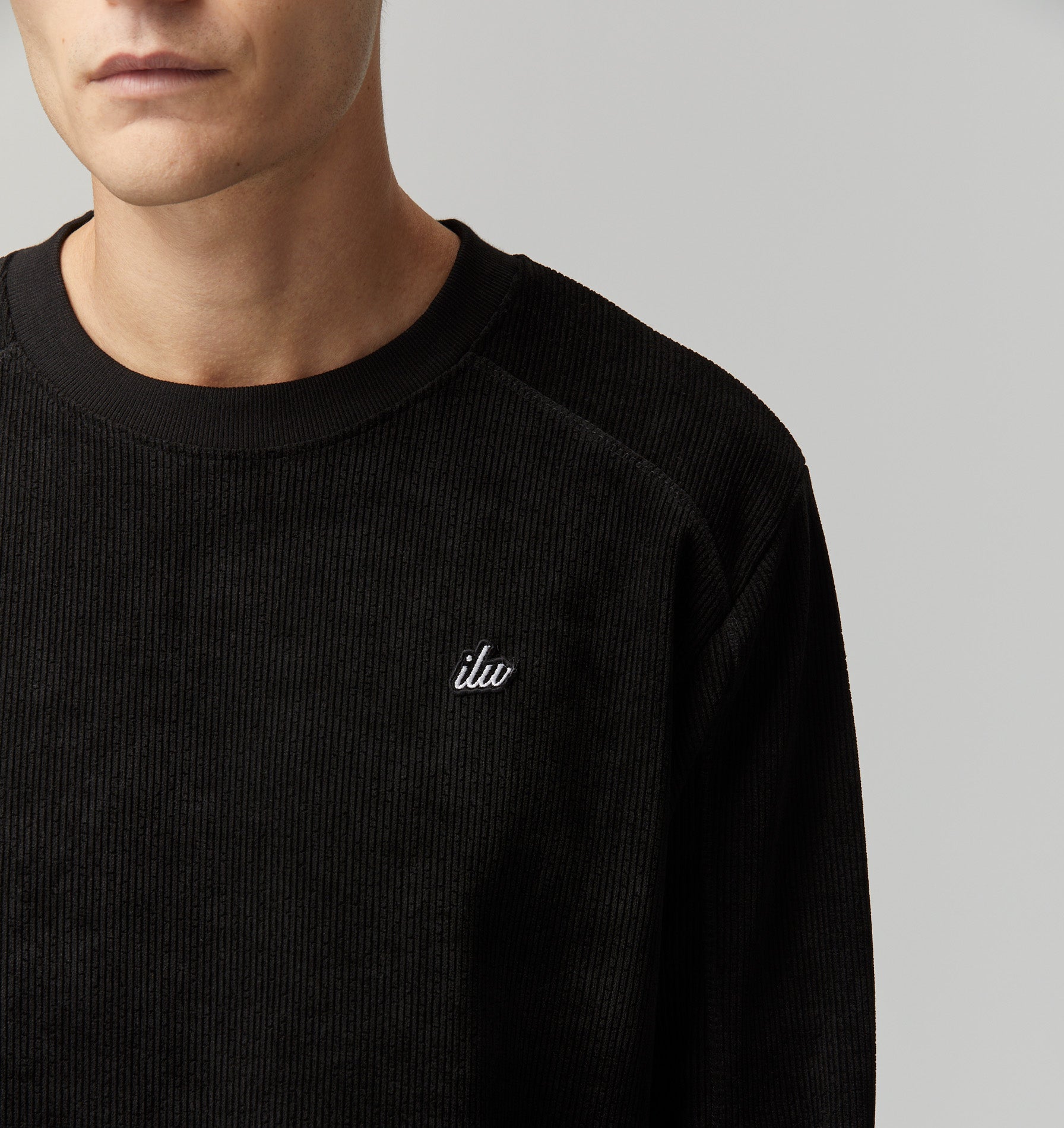 Textured LS Tee - Black