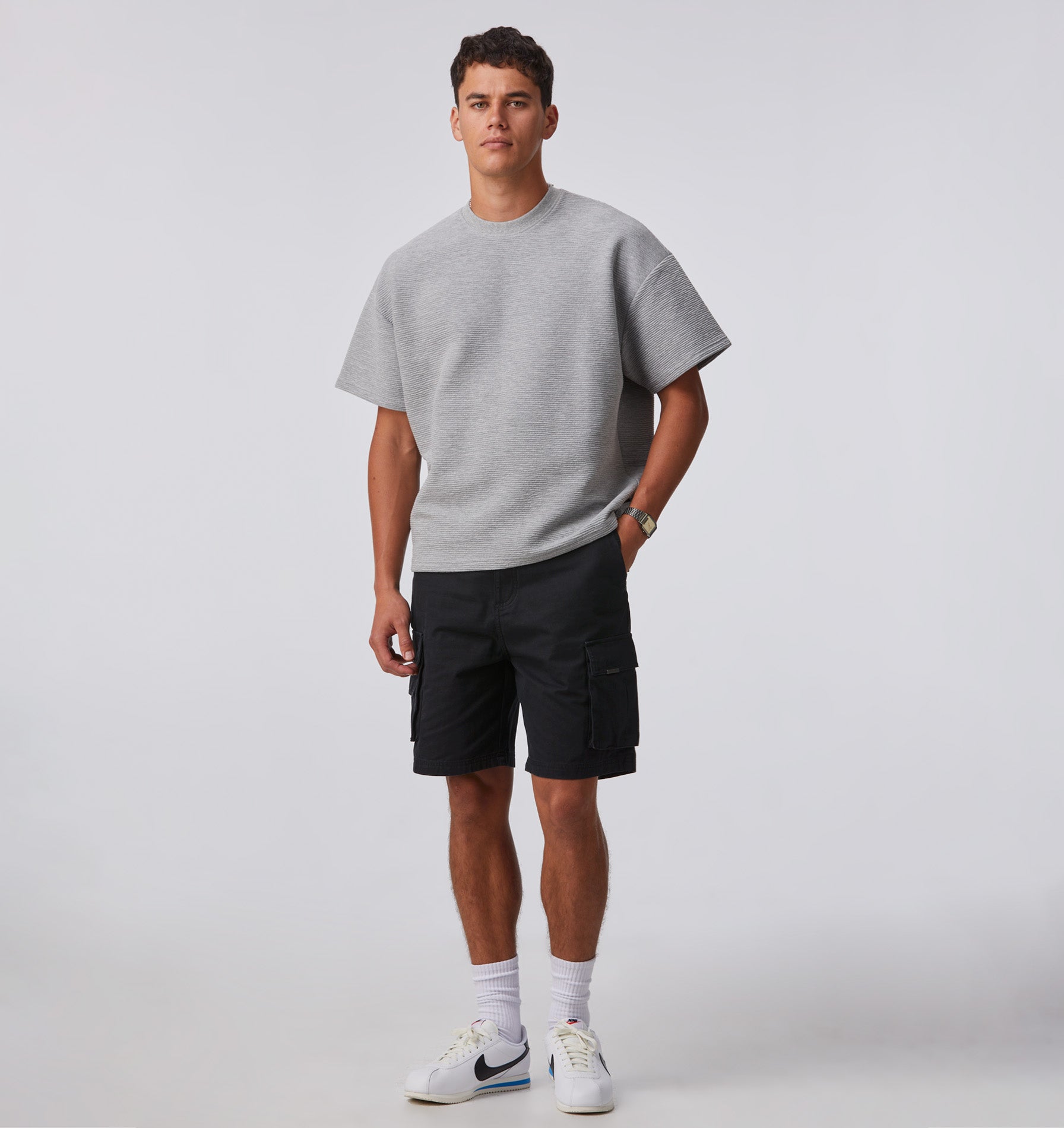 Ezra Cargo Short - Washed Black