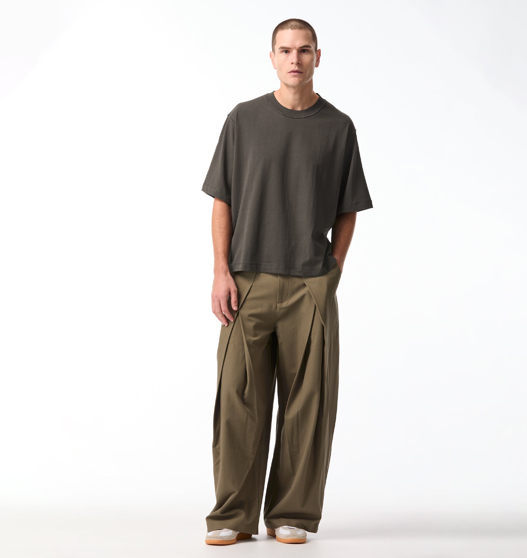 Vermont Pleat Pant - Smokey Green