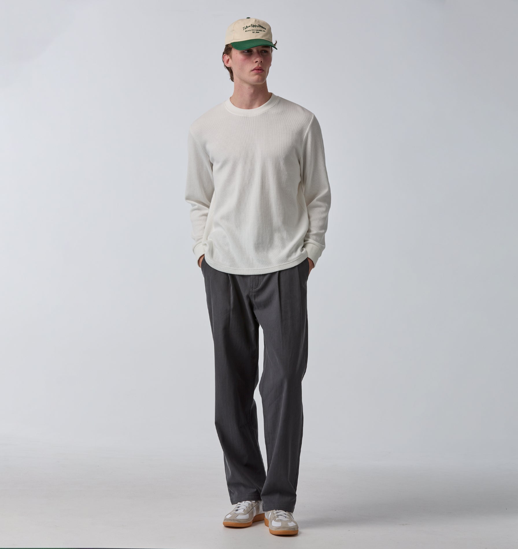 Twin Pleat Pant - Charcoal