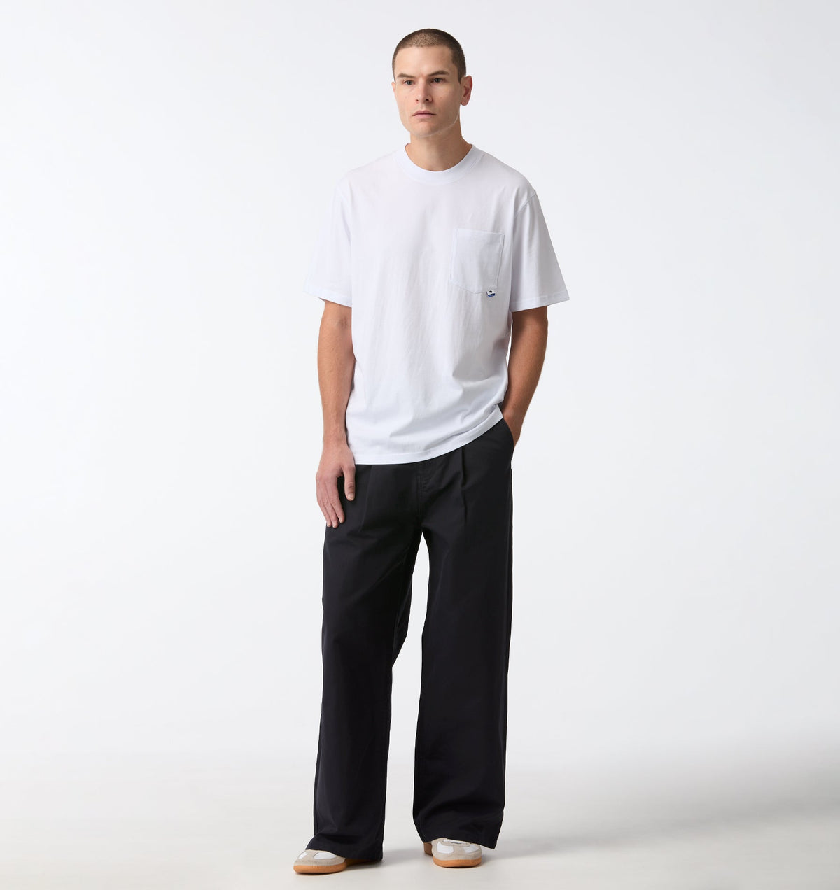 Pleat Canvas Pant - Indigo