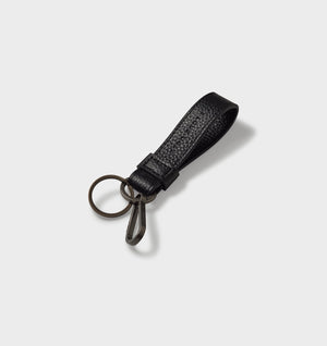 Leather Loop Key Clip - Black