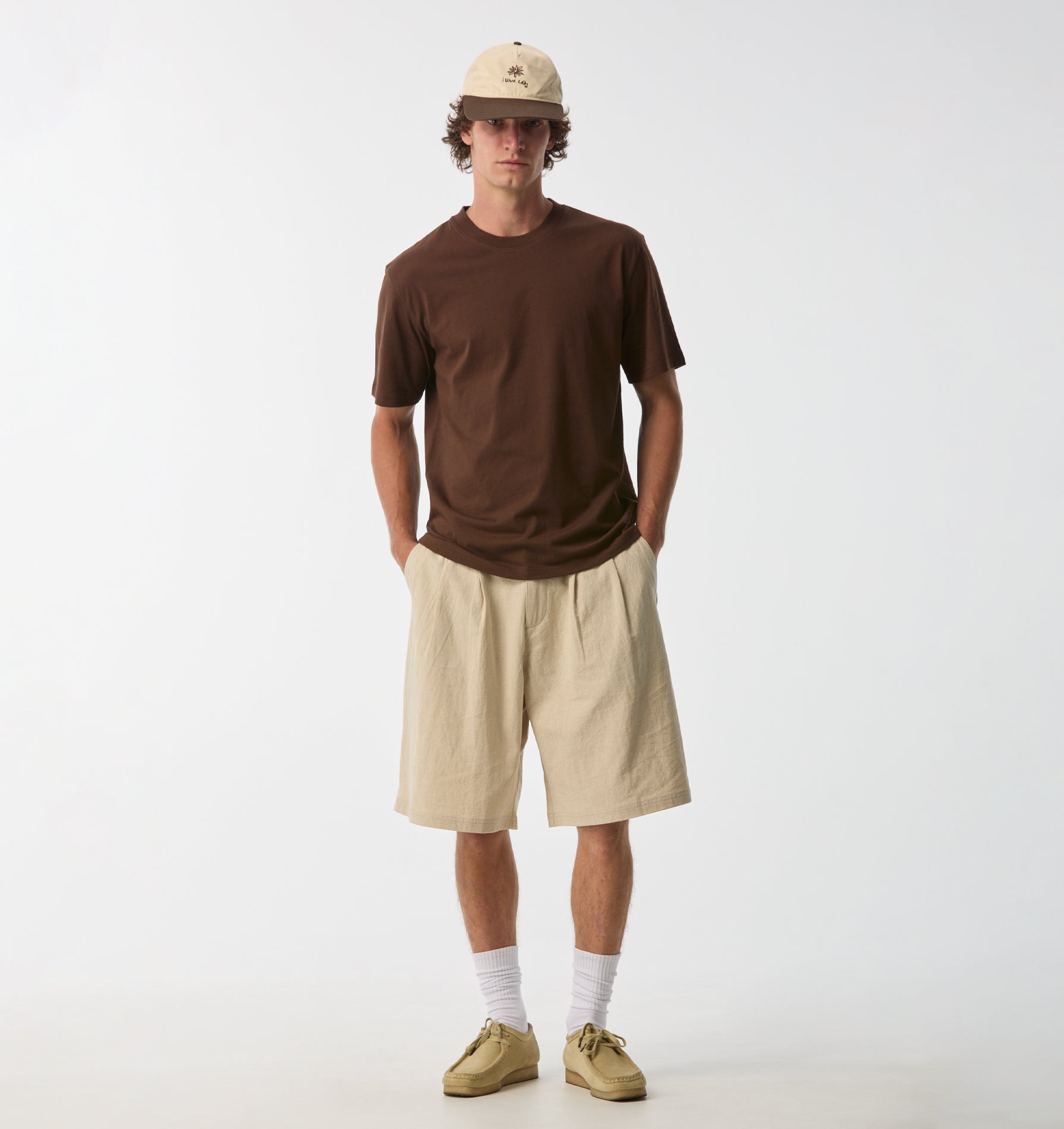 Linen Alby Pleated Short - Bone