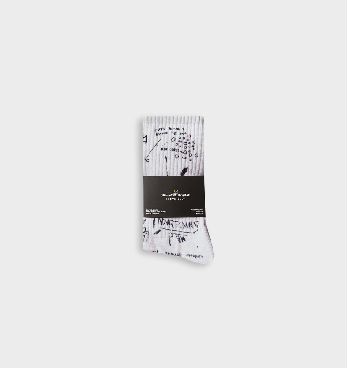 Basquiat Scribble Basic Sock - White/Black