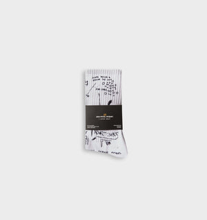 Basquiat Scribble Basic Sock - White/Black
