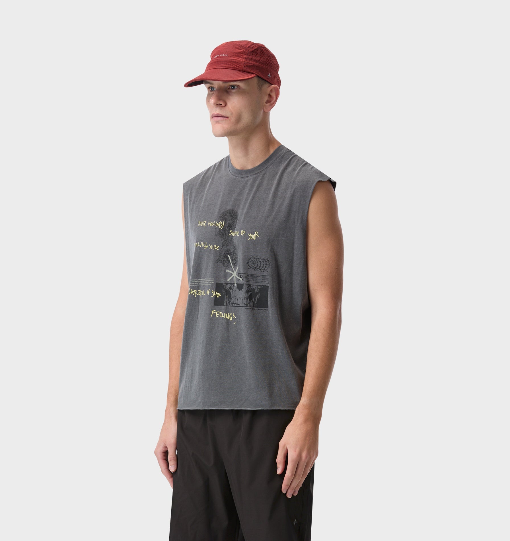 State Of Mind Cotton Crop Tank - Washed Black