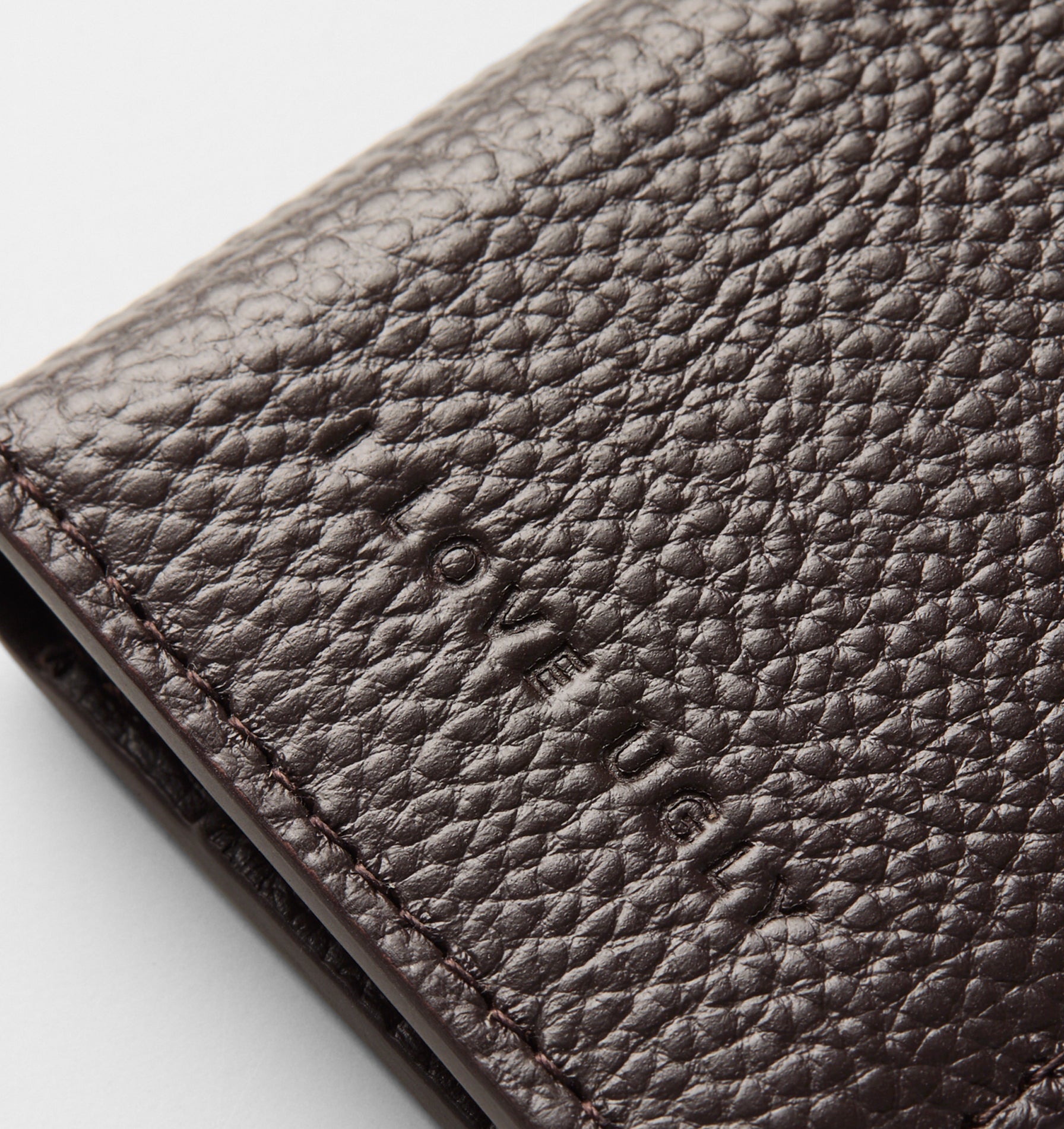 Leather Fold Card Holder - Dark Brown
