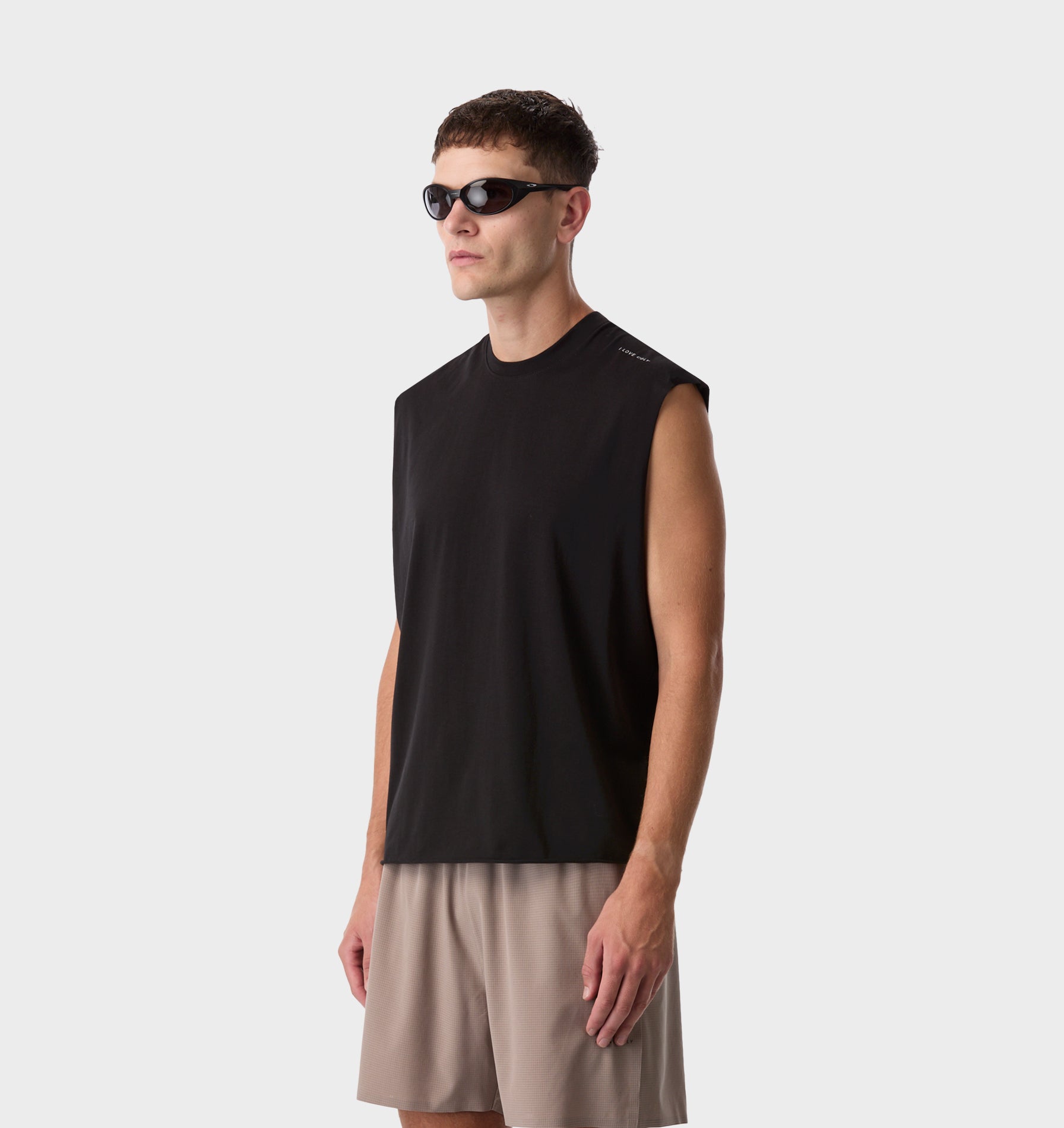 Cotton Active Crop Tank - Black