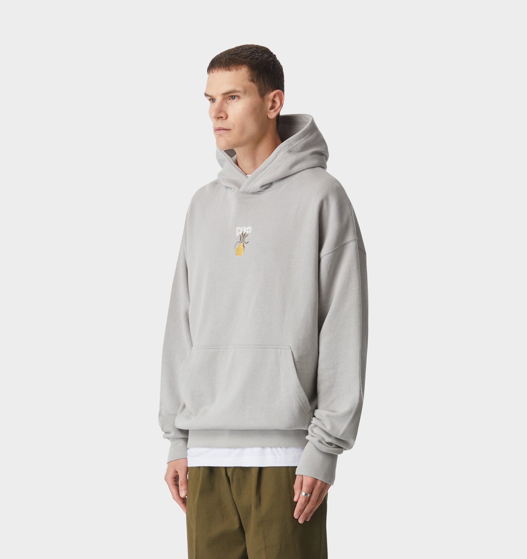 Floral Box Hood - Light Grey