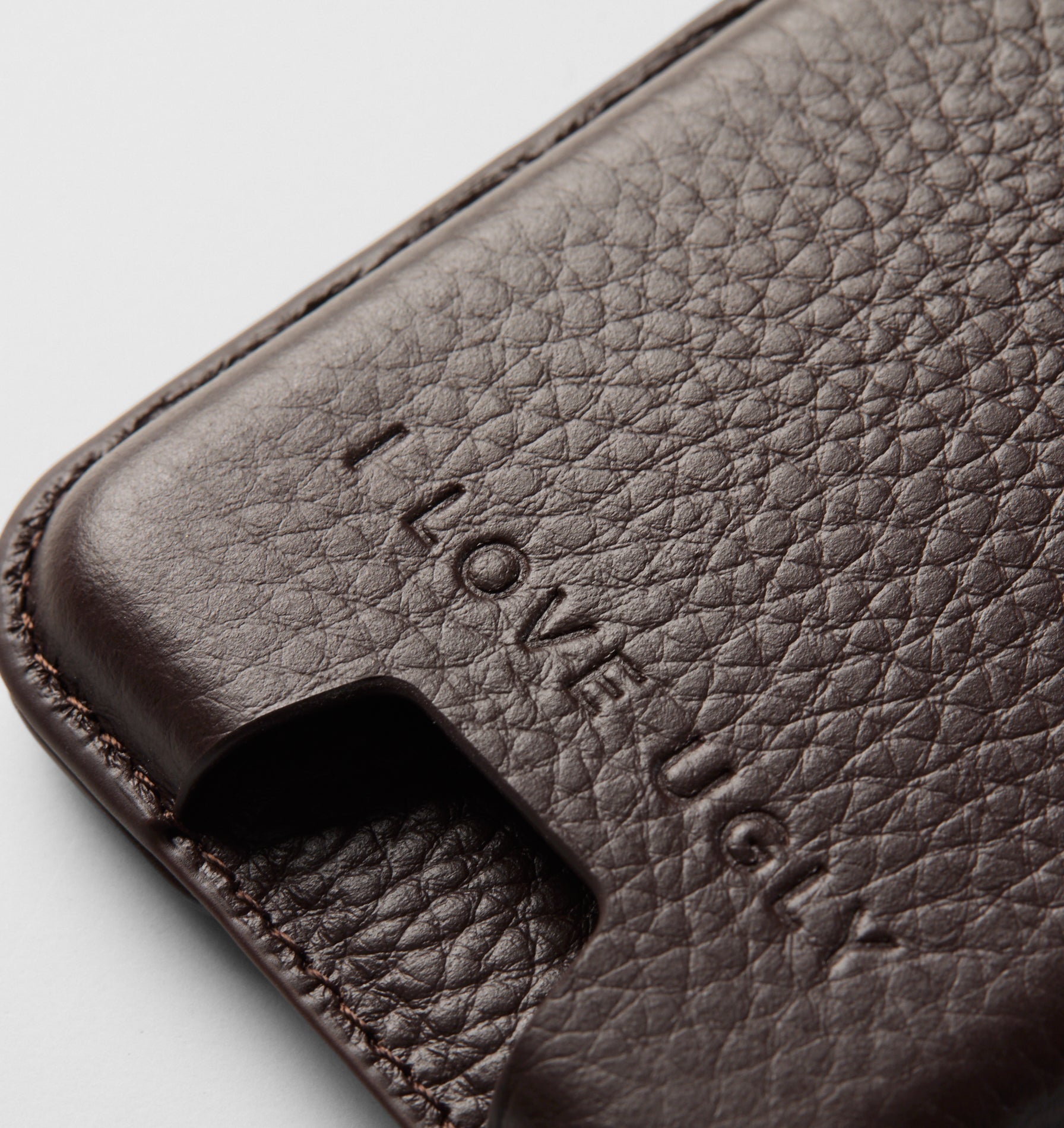 MagSafe Leather Card Holder - Dark Brown