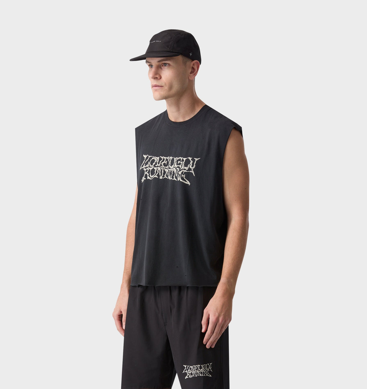 Liquified Cotton Active Crop Tank - Faded Black