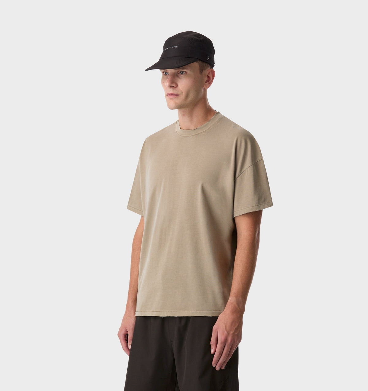 Cotton Active Crop Tee - Washed Taupe