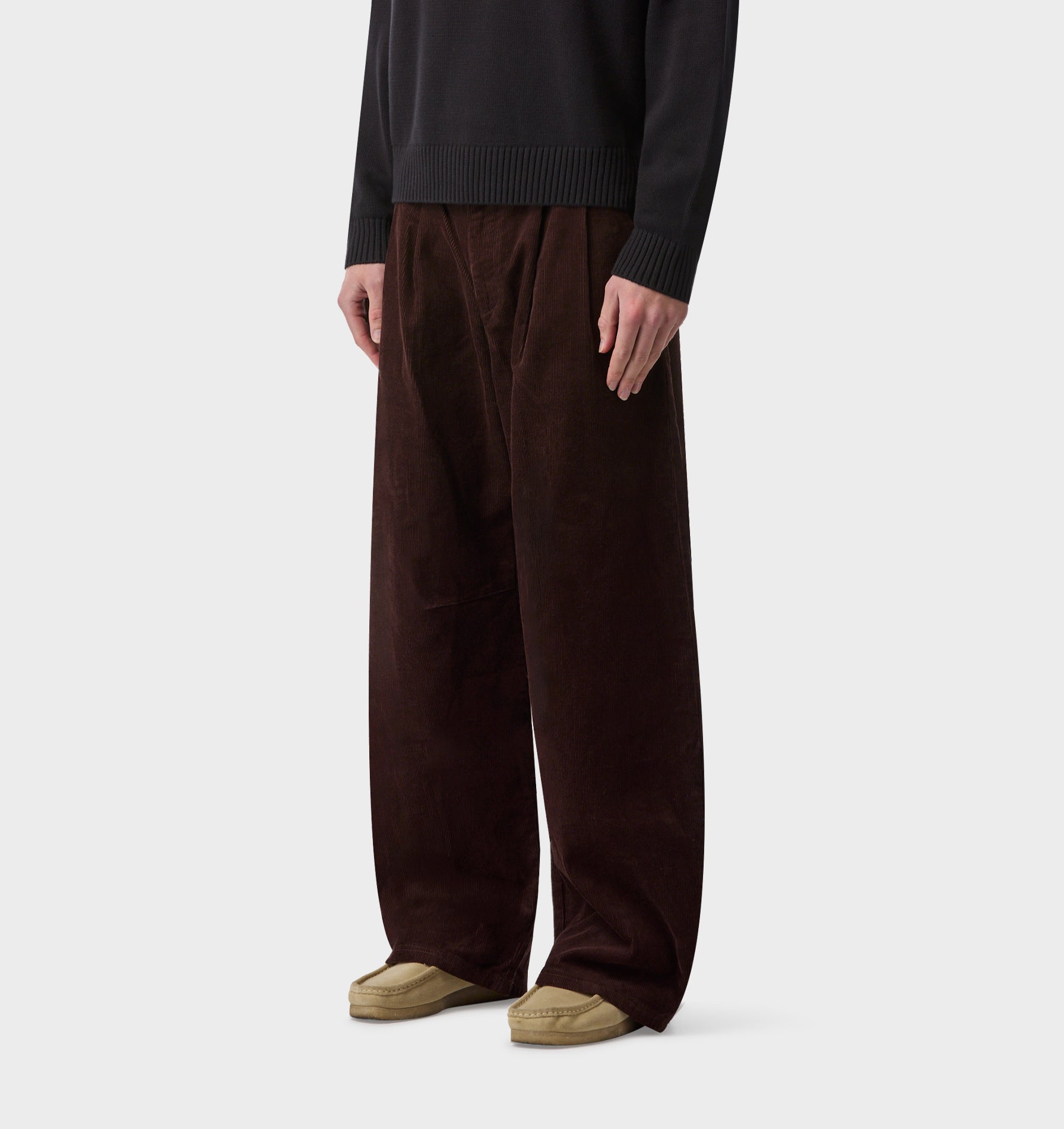 Balloon Pleat Pant - Espresso Cord