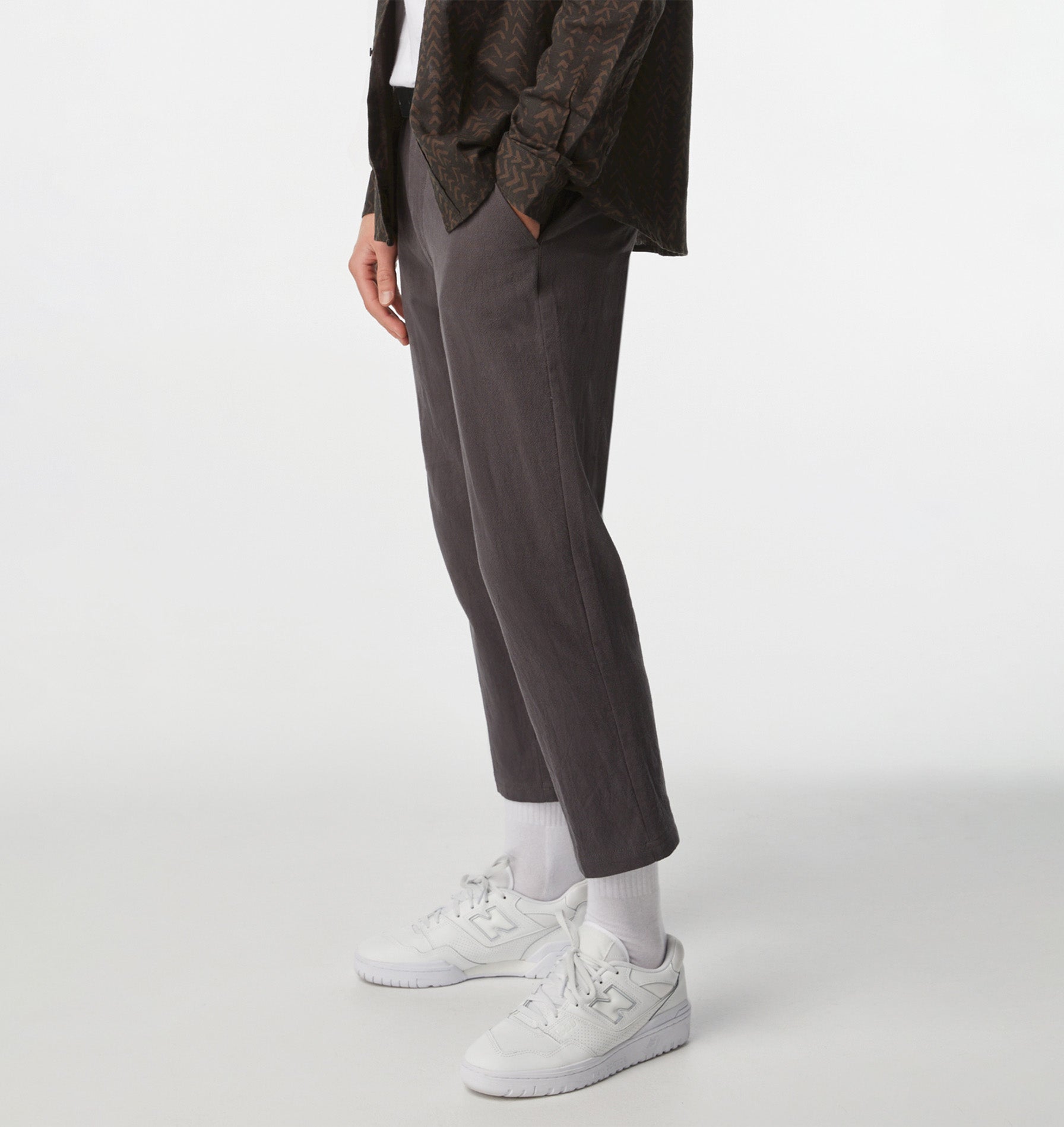 Linen Slim Kobe Pant  - Charcoal