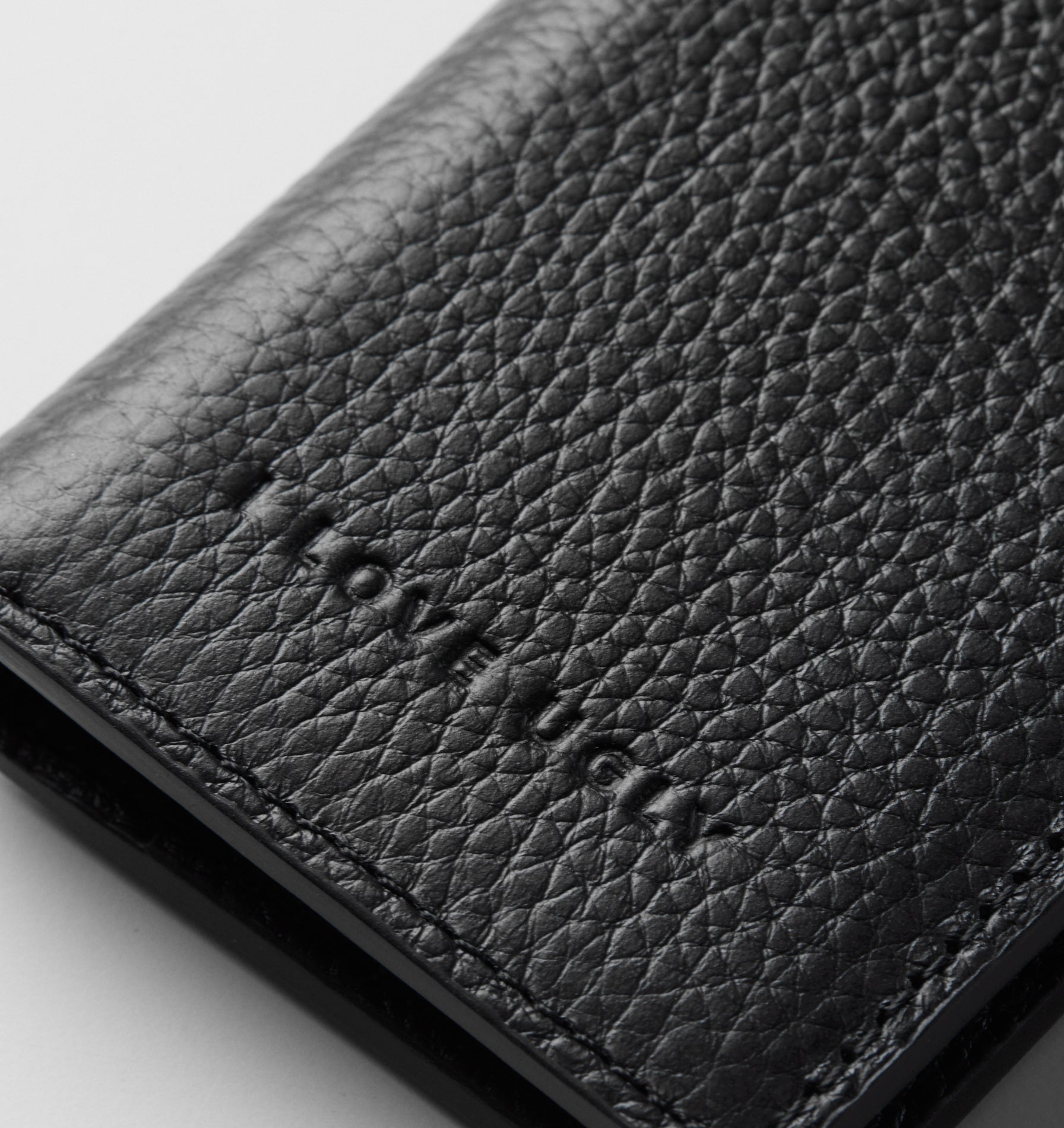Leather Fold Card Holder - Black