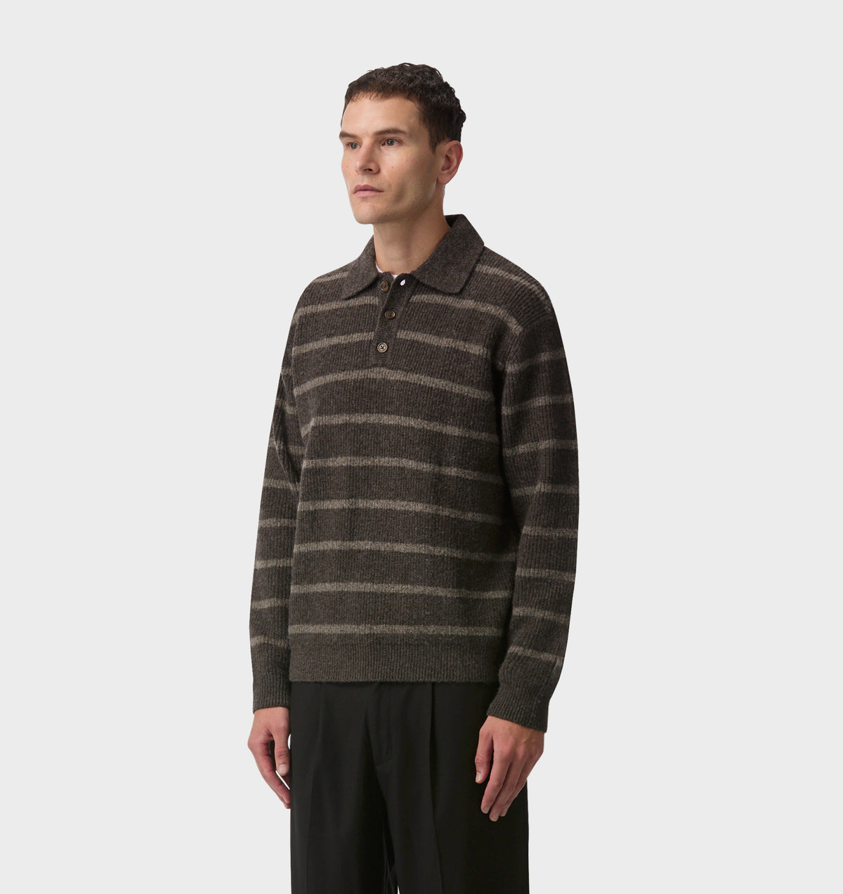 Knit Aldern Striped Pullover - Brown Stripe