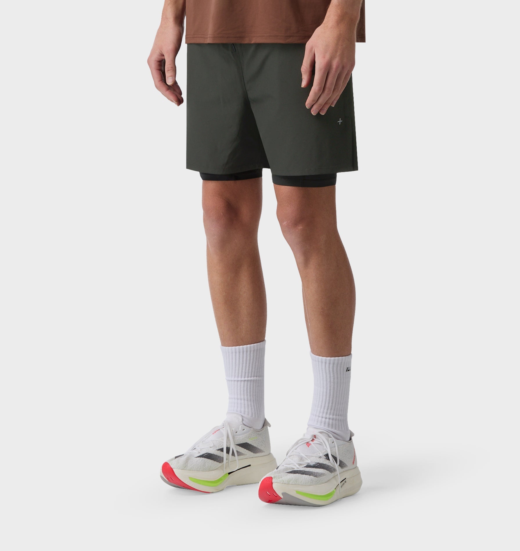Active 5 Inch 2 In 1 Shorts - Charcoal