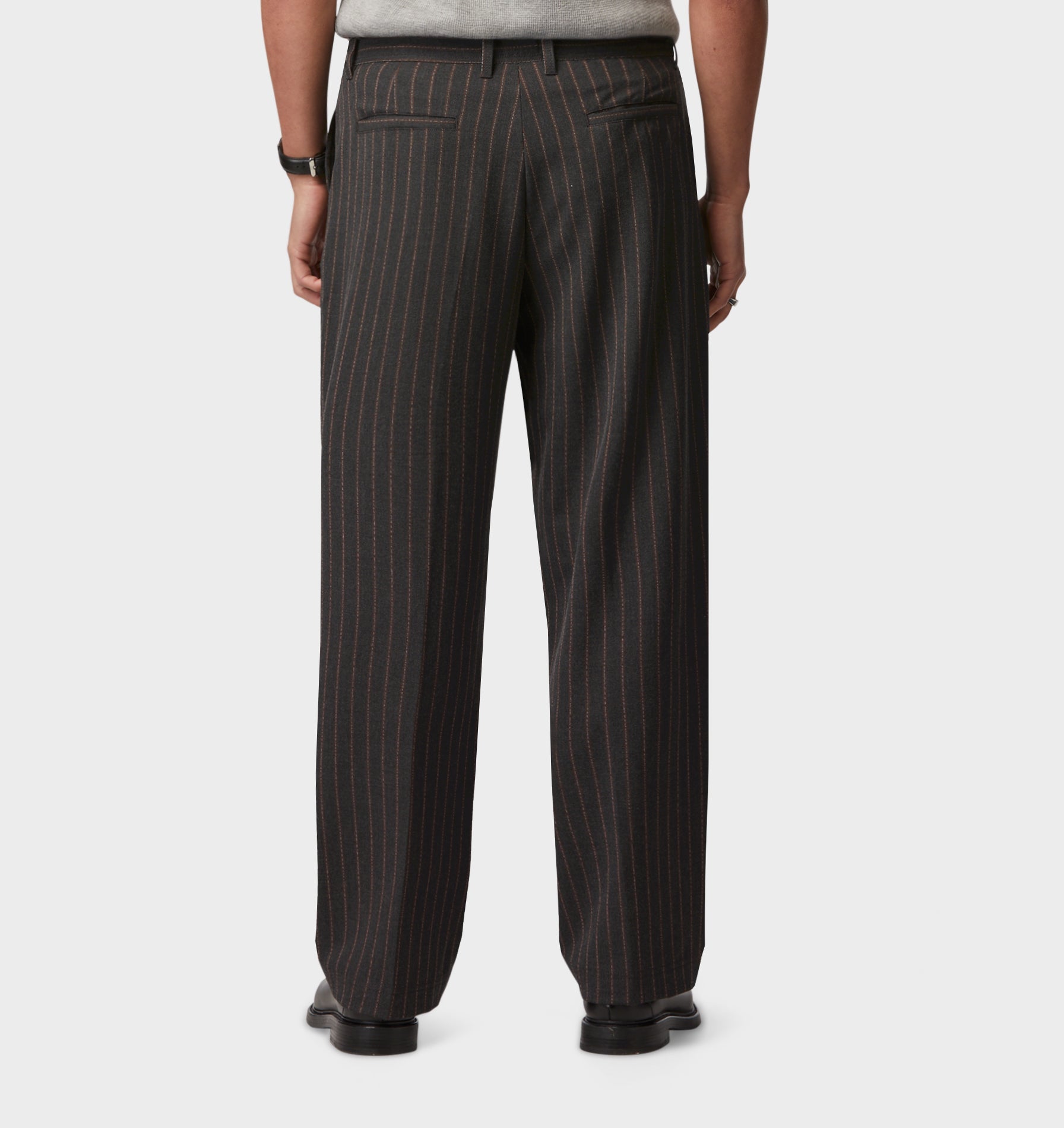 Winston Pant - Charcoal/Red Pinstripe