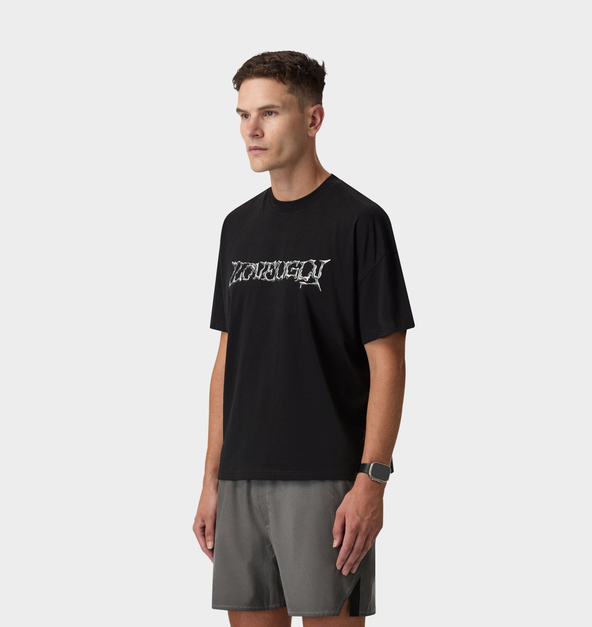 Liquid Metal Active Crop Tee - Black