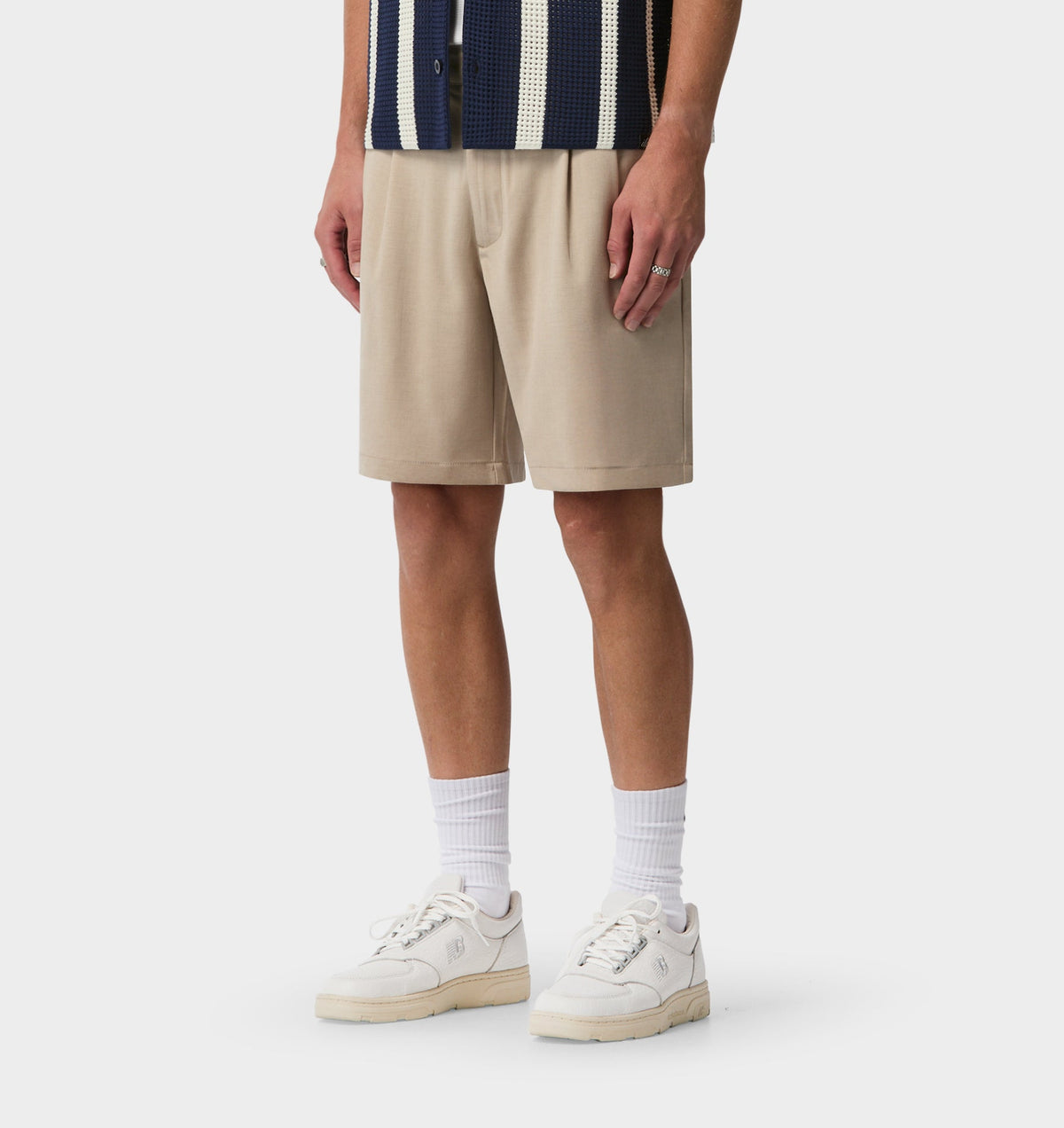 Quincy Pleated Short - Bone