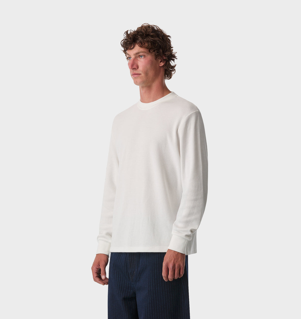 Waffle LS Tee - White