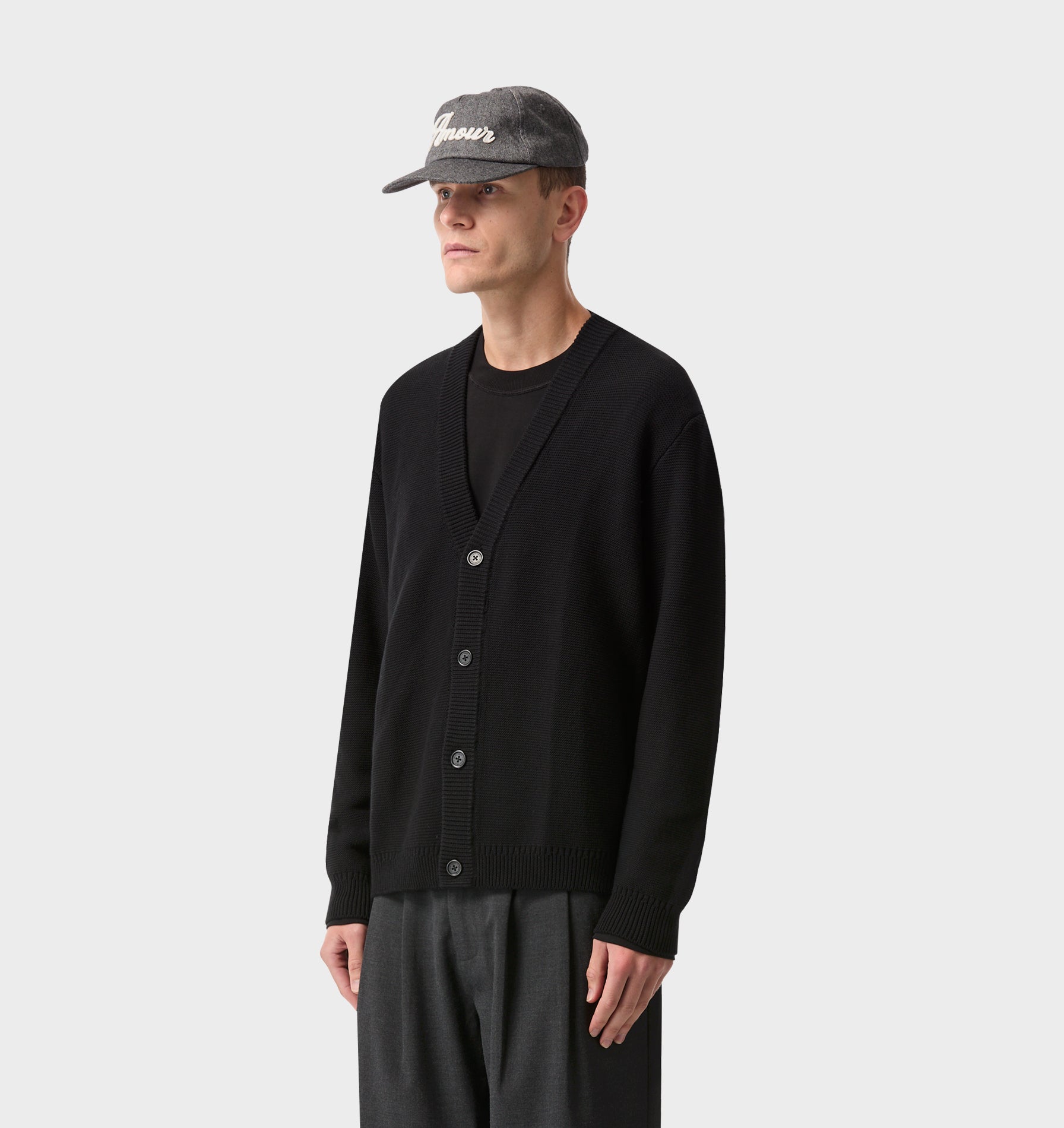 Nelson Cotton Cardigan - Black