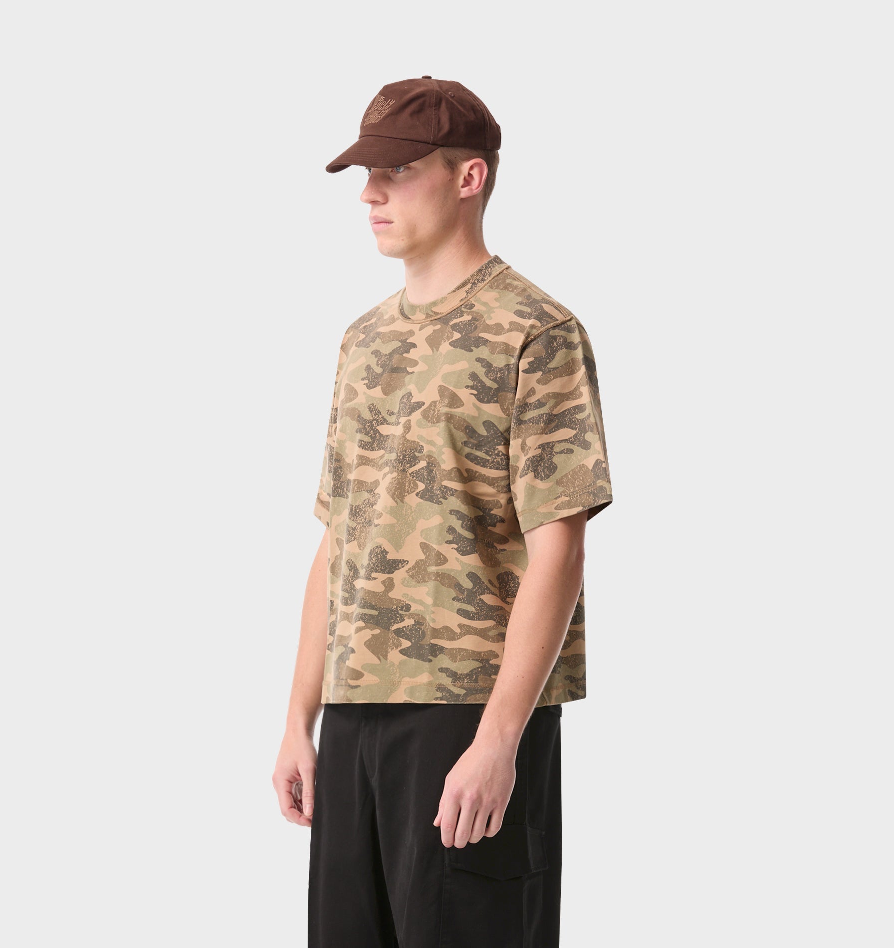 Crop Box Tee - Army Camo