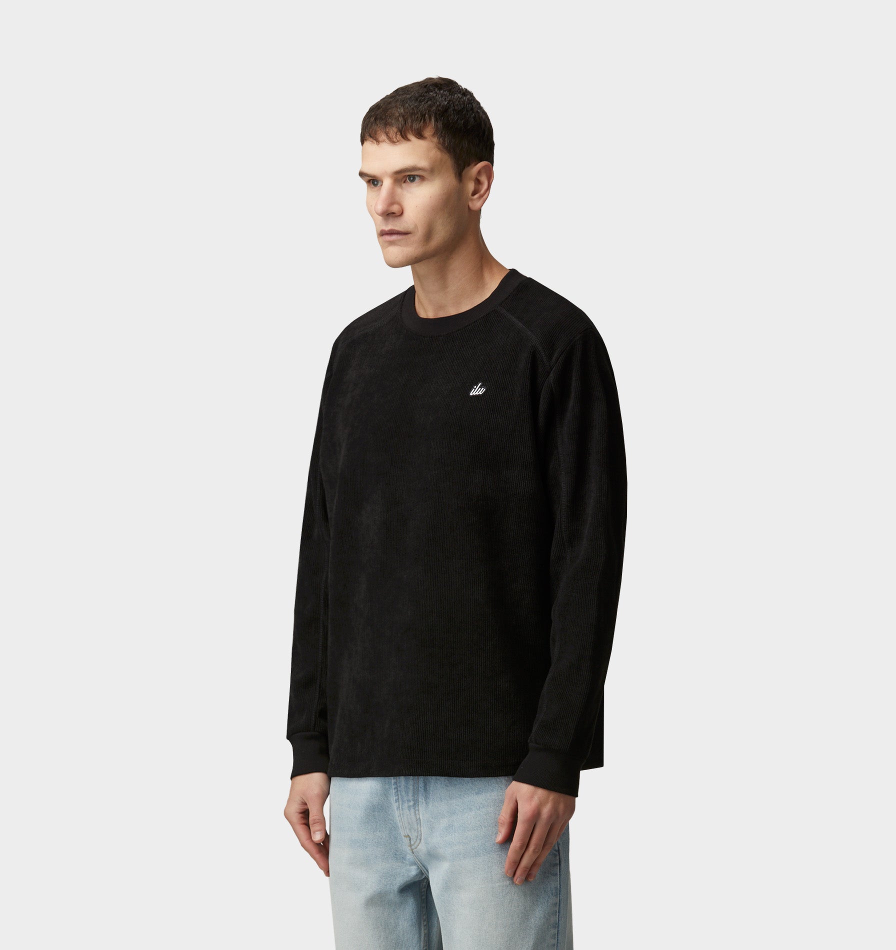 Textured LS Tee - Black