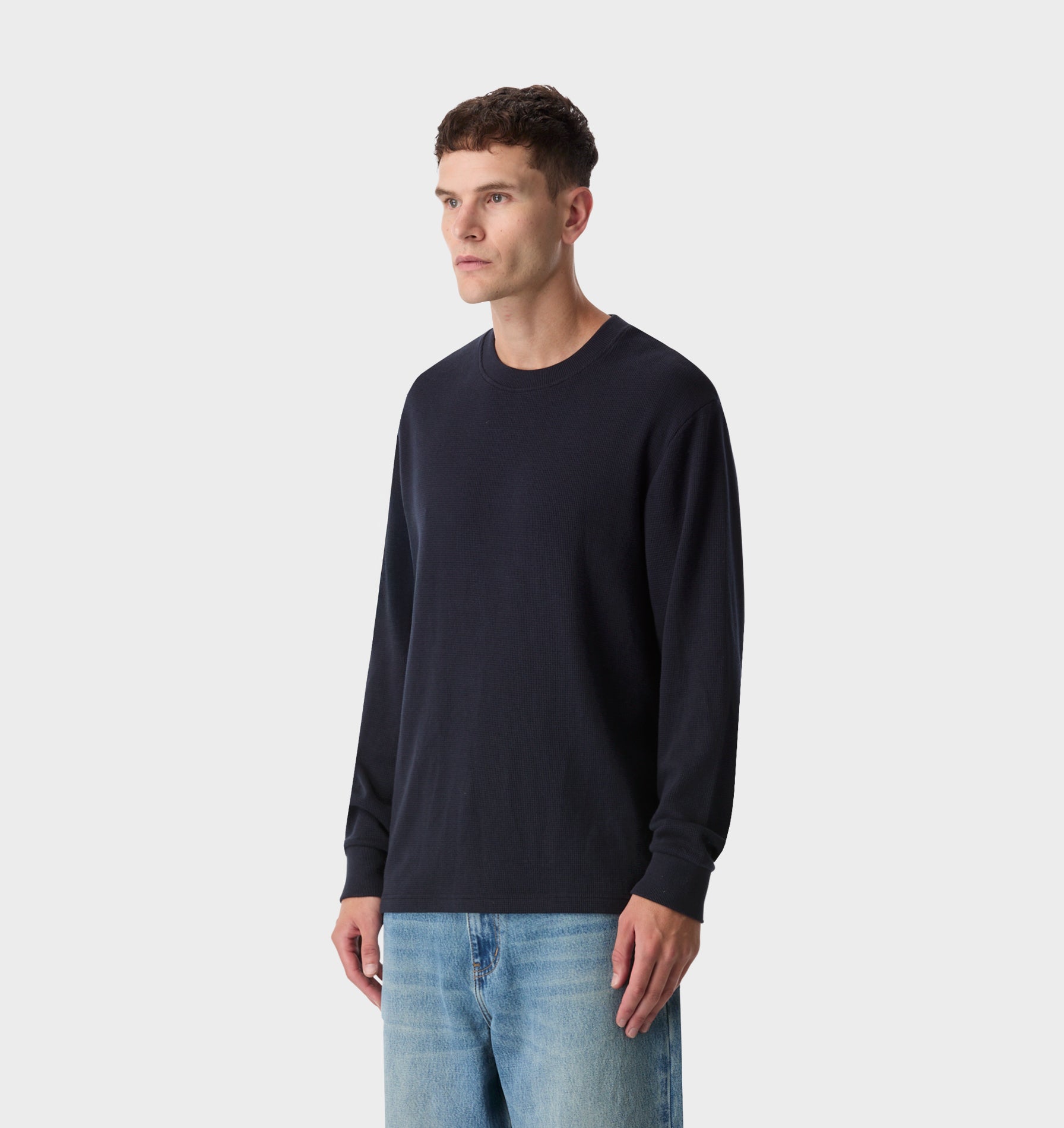 Waffle LS Tee - Midnight Navy
