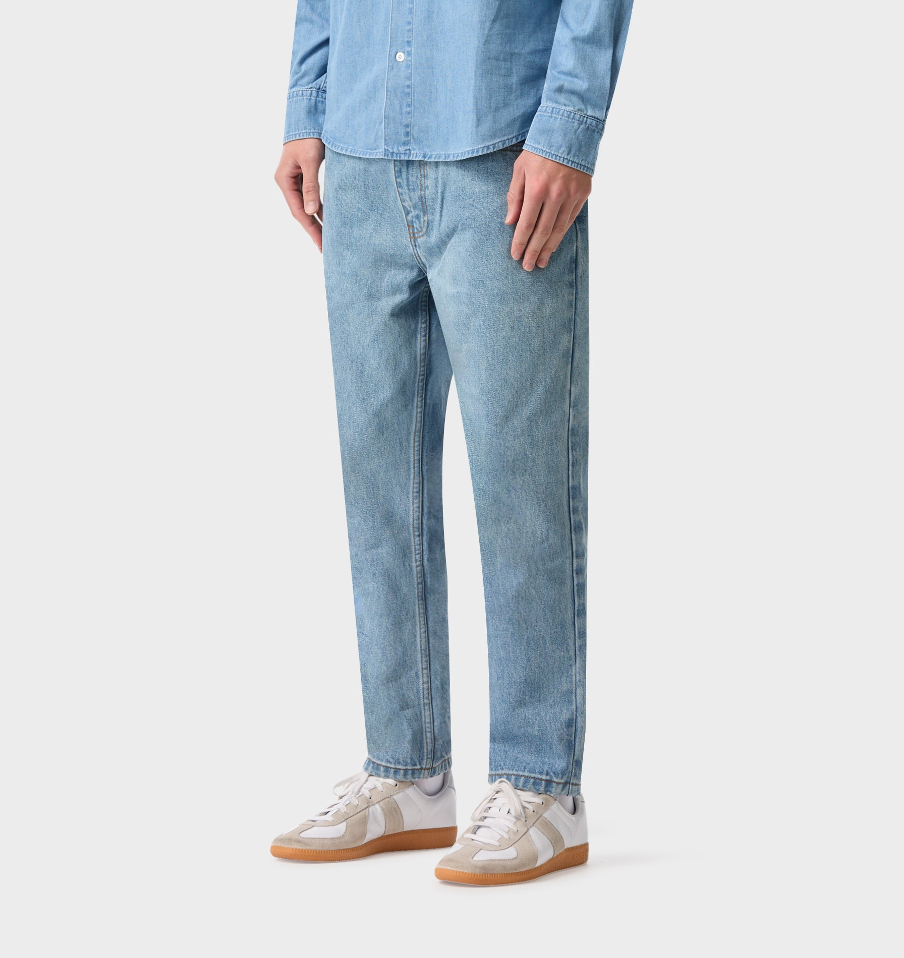 Cropped 90s Denim - Washed Vintage Blue