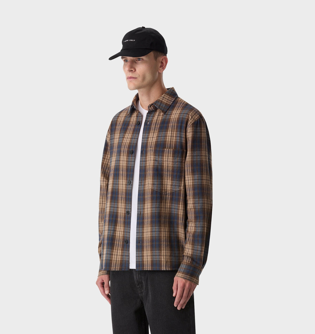 Flannel Shirt - Brown/Blue Check