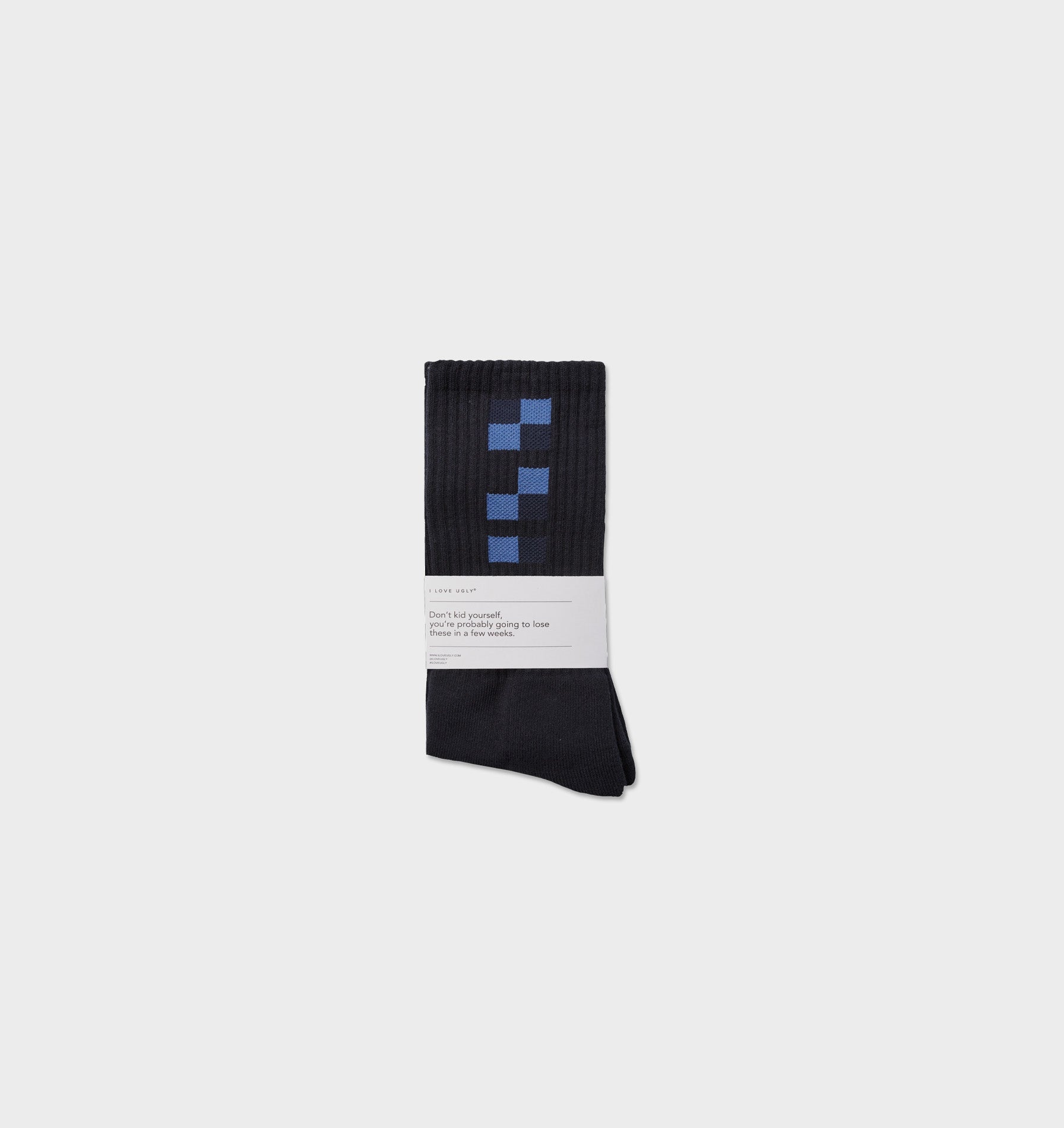 Checkerboard Sock - Navy/Blue