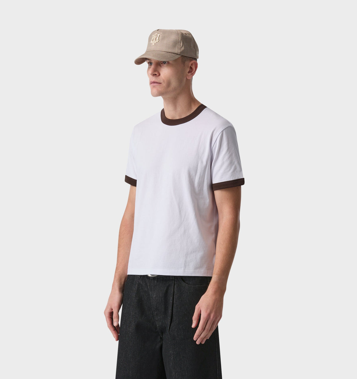Muscle Ringer Tee - White/Espresso