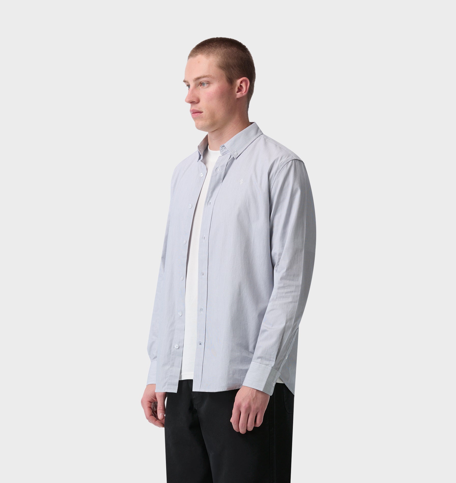 Ralph LS Shirt - White/Black Stripe