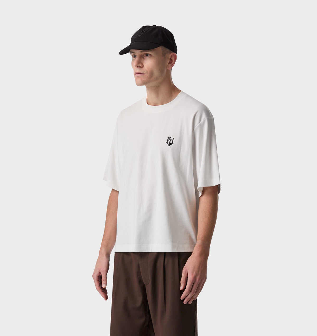 Monogram Interlock Crop Box Tee - White
