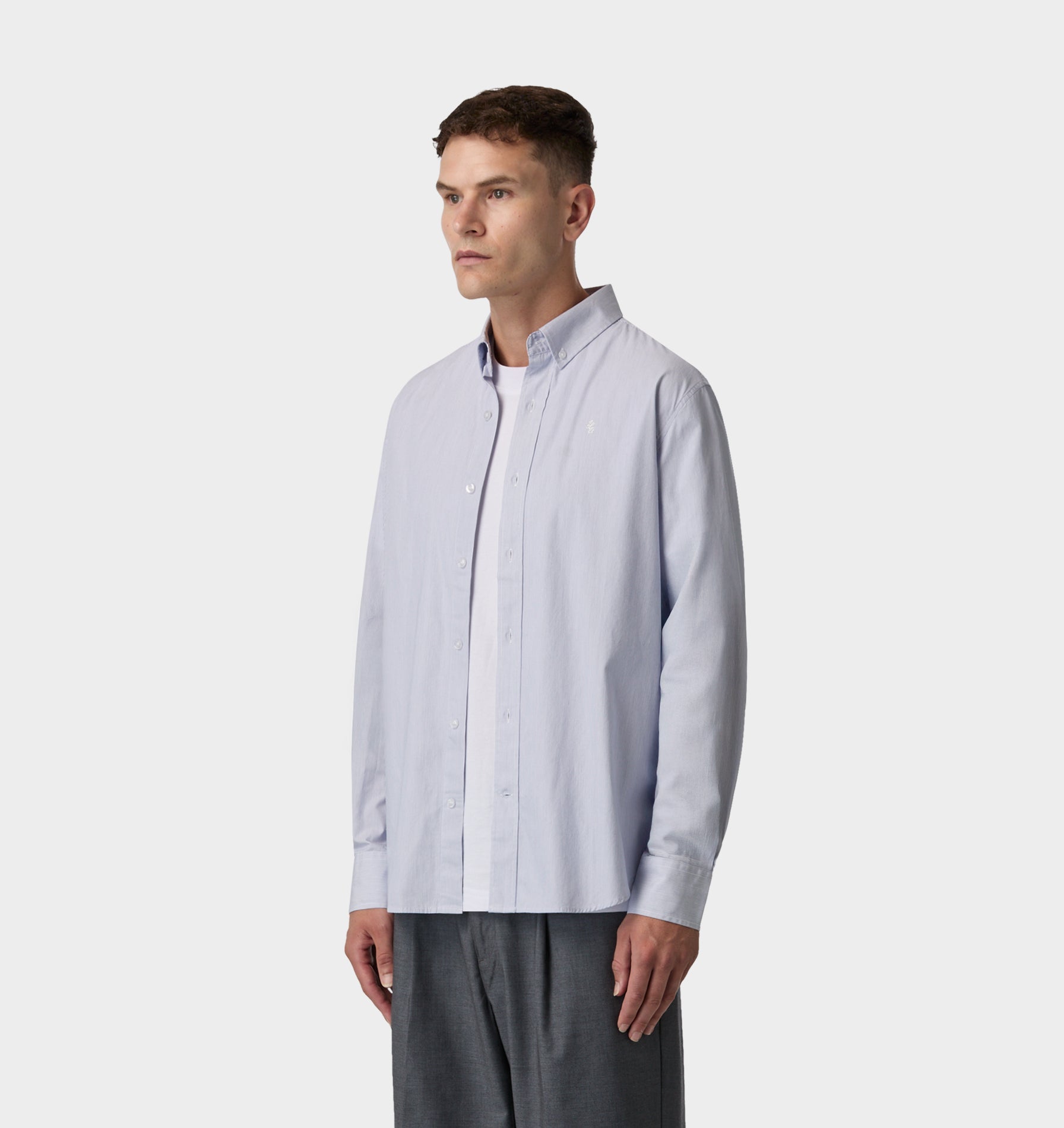 Ralph LS Shirt - Blue Micro Stripe